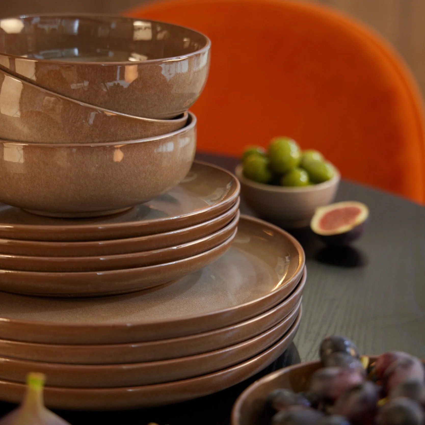 Juniper 12 Piece Dinner Set - Mocha - Image 2