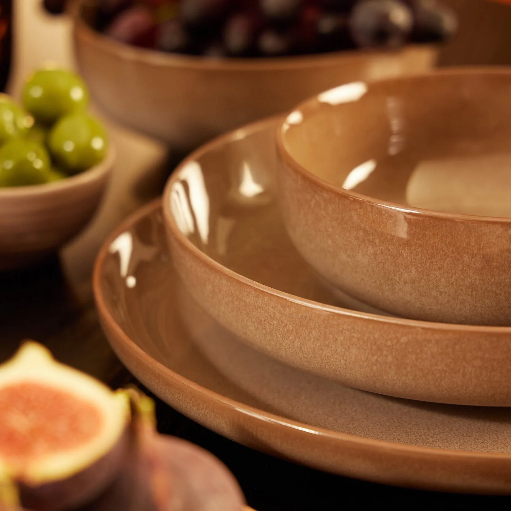 Juniper 12 Piece Dinner Set - Mocha - Image 3
