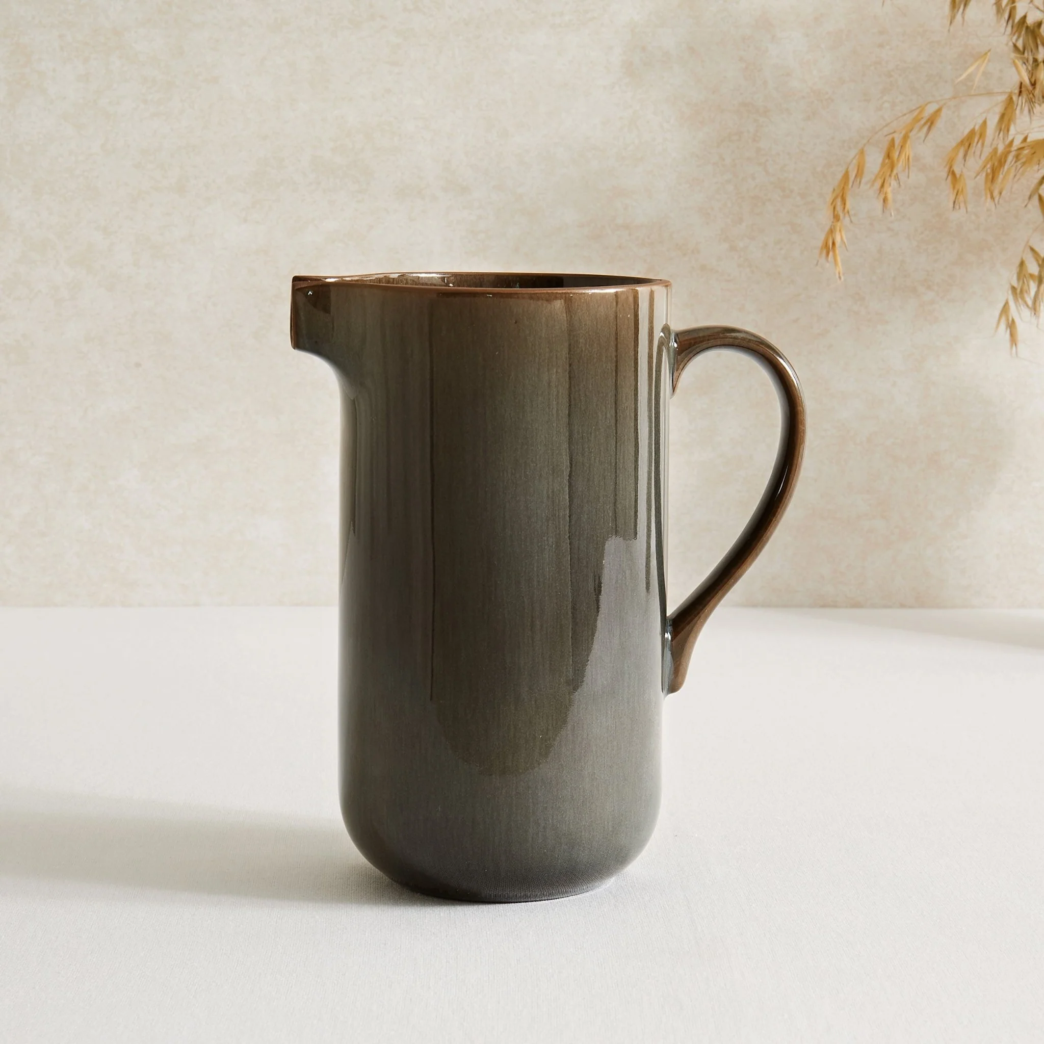Juniper Reactive Glaze Pitcher - Grey/Blue