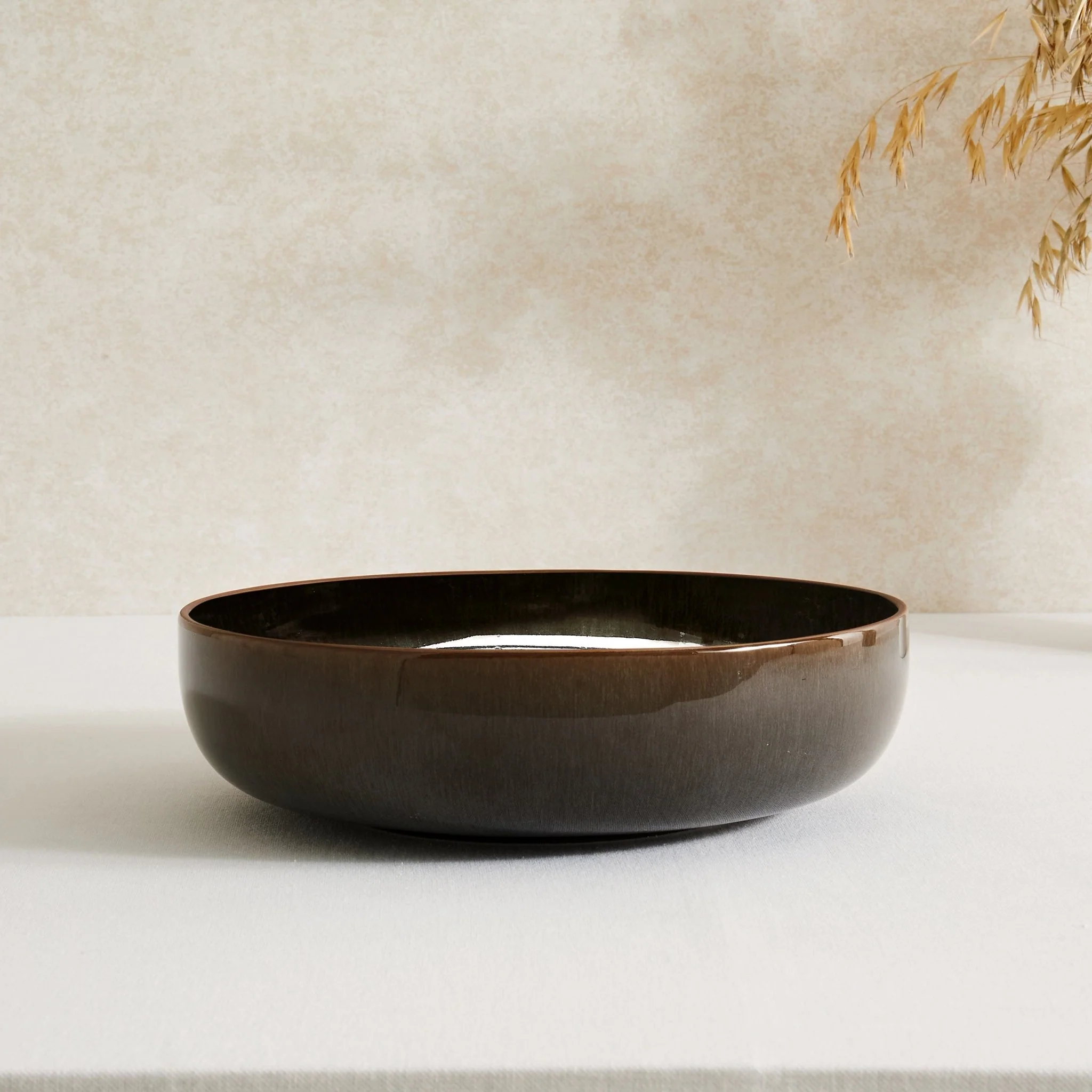 Juniper Reactive Glaze Serving Bowl - Grey/Blue
