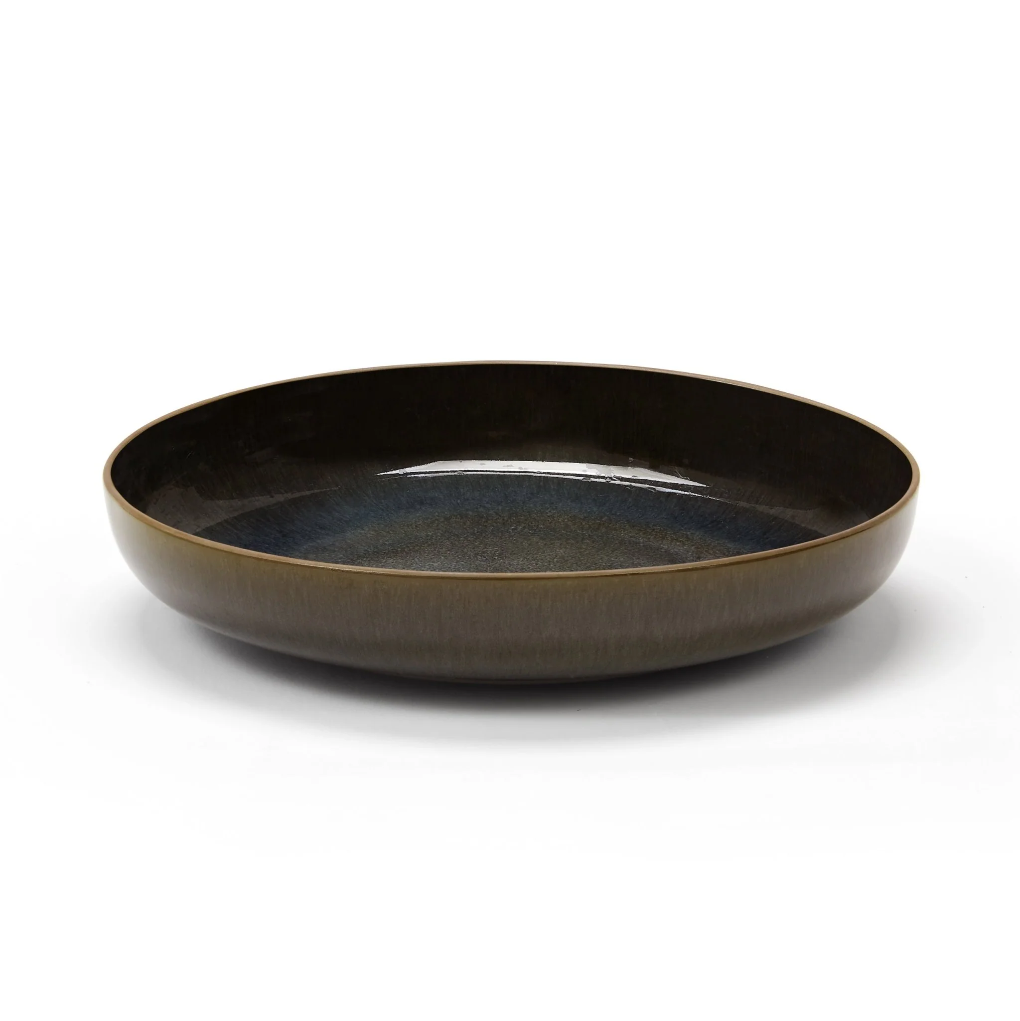 Juniper Reactive Glaze Serving Bowl - Grey/Blue - Image 3