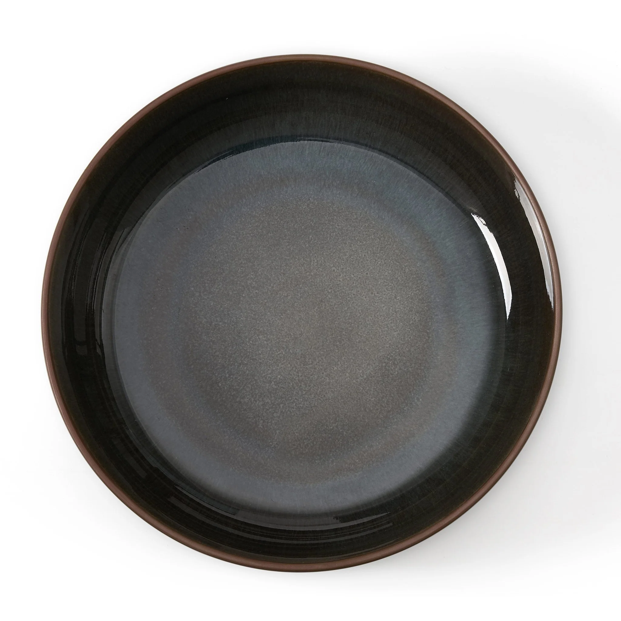 Juniper Reactive Glaze Serving Bowl - Grey/Blue - Image 4