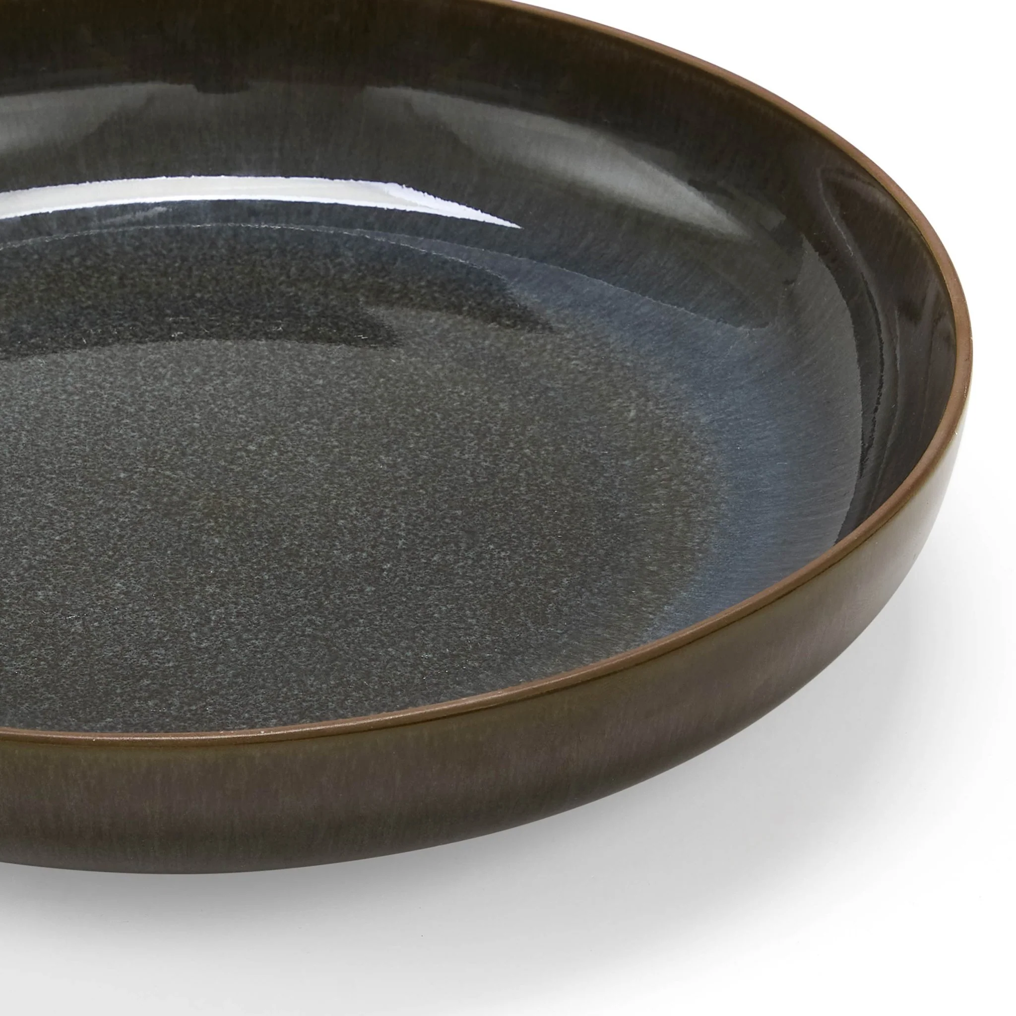 Juniper Reactive Glaze Serving Bowl - Grey/Blue - Image 5