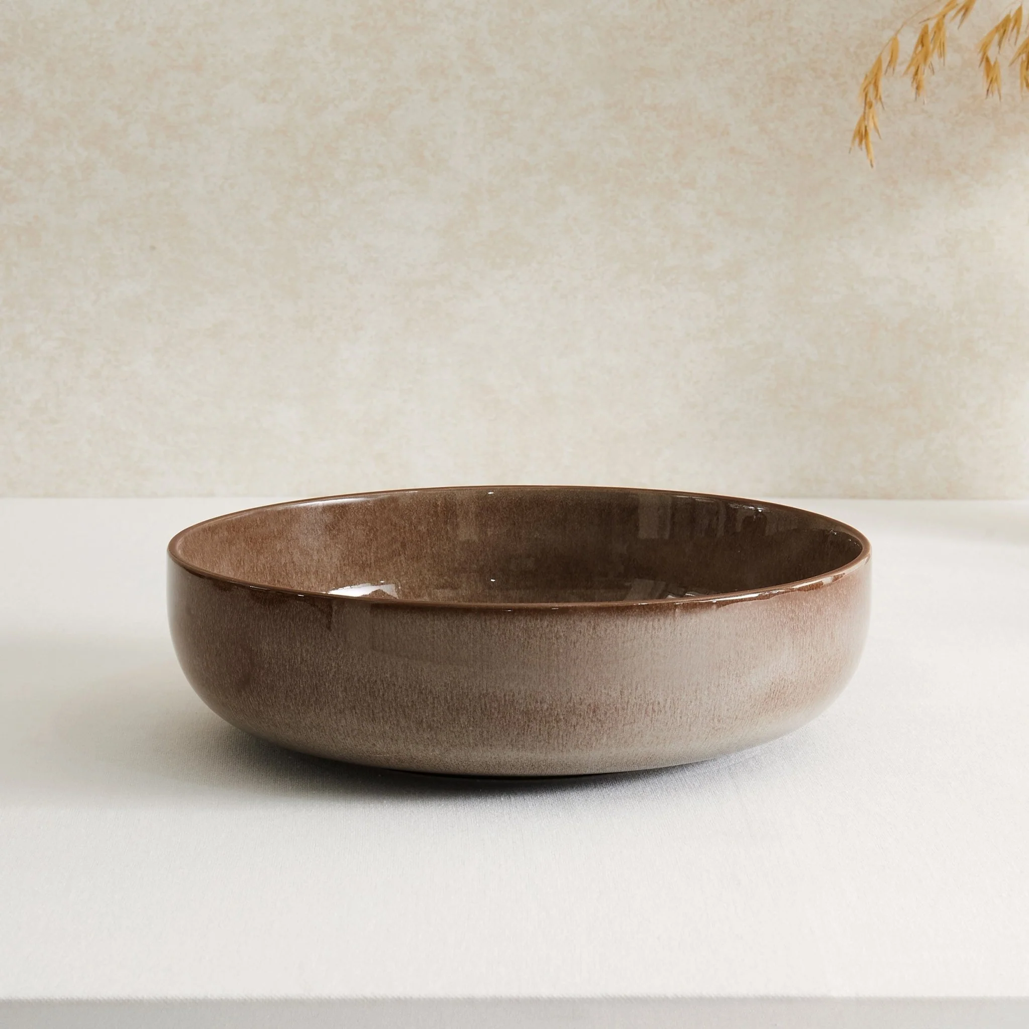 Juniper Reactive Glaze Serving Bowl - Mocha