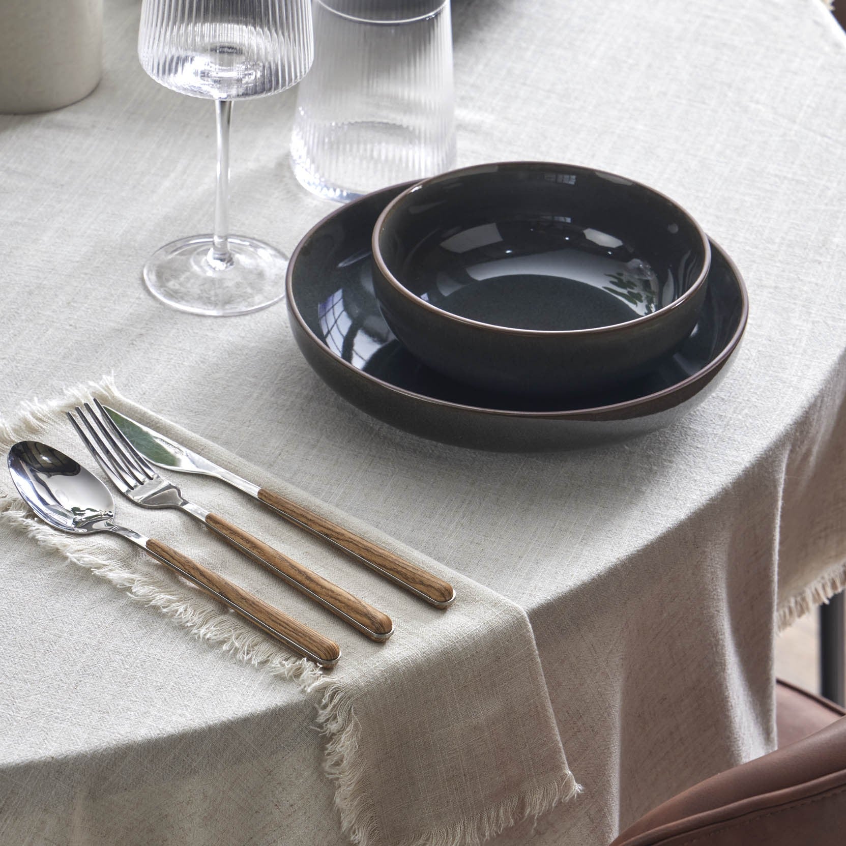 Juniper Reactive Glaze Set of 4 Pasta Bowls - Grey/Blue - Image 2