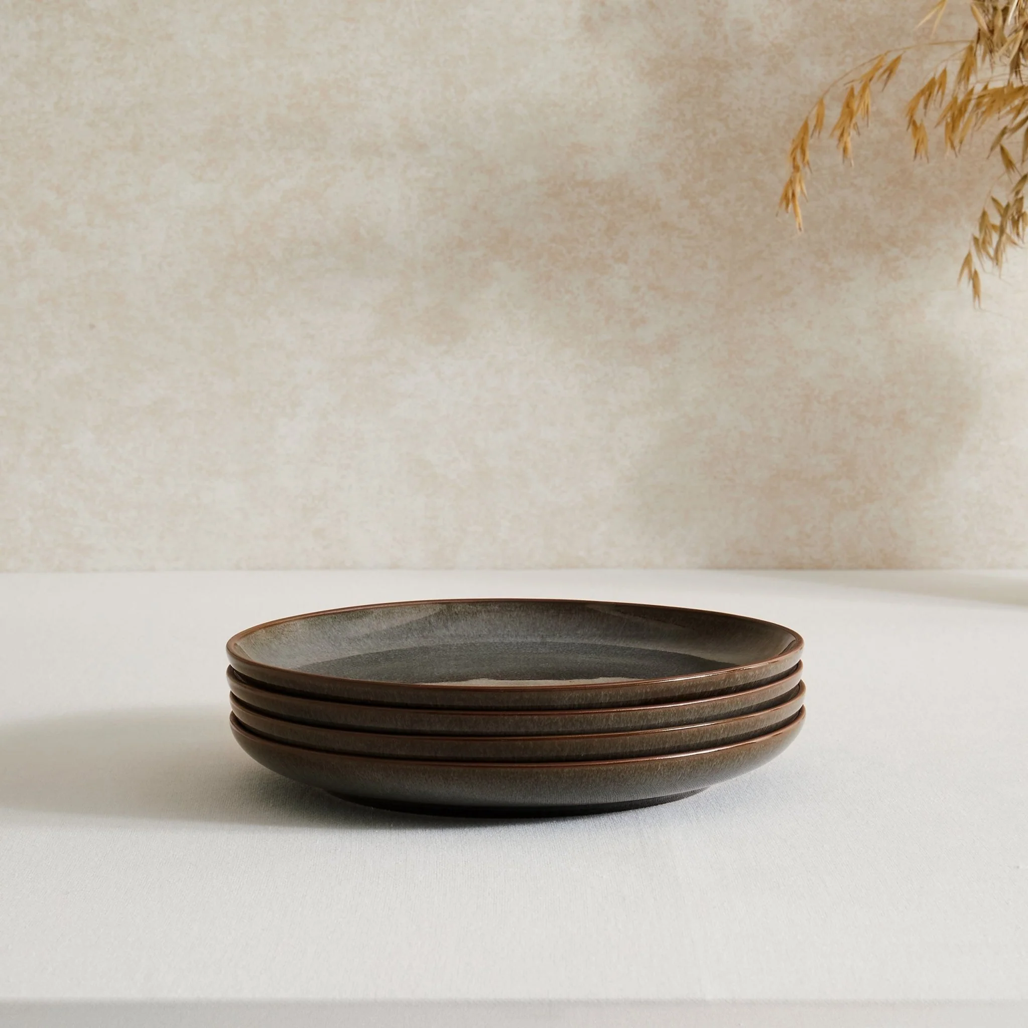 Juniper Reactive Glaze Set of 4 Side Plates - Grey/Blue