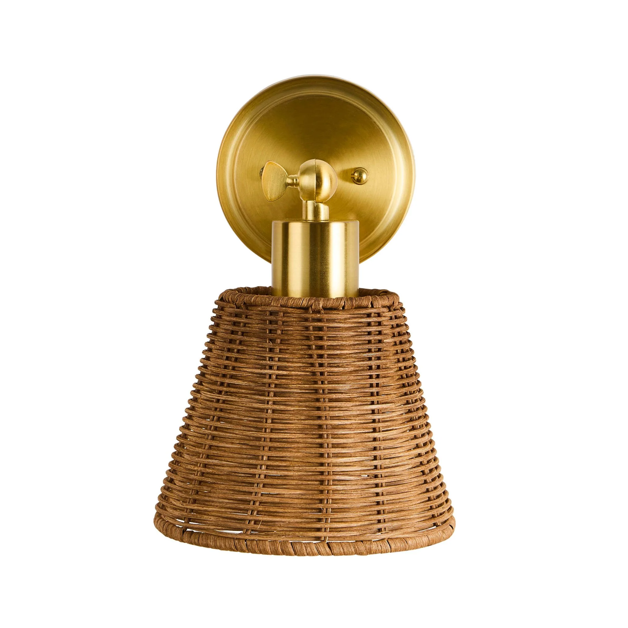 Kally Rechargeable Rattan Wall Light - Brass - Image 3