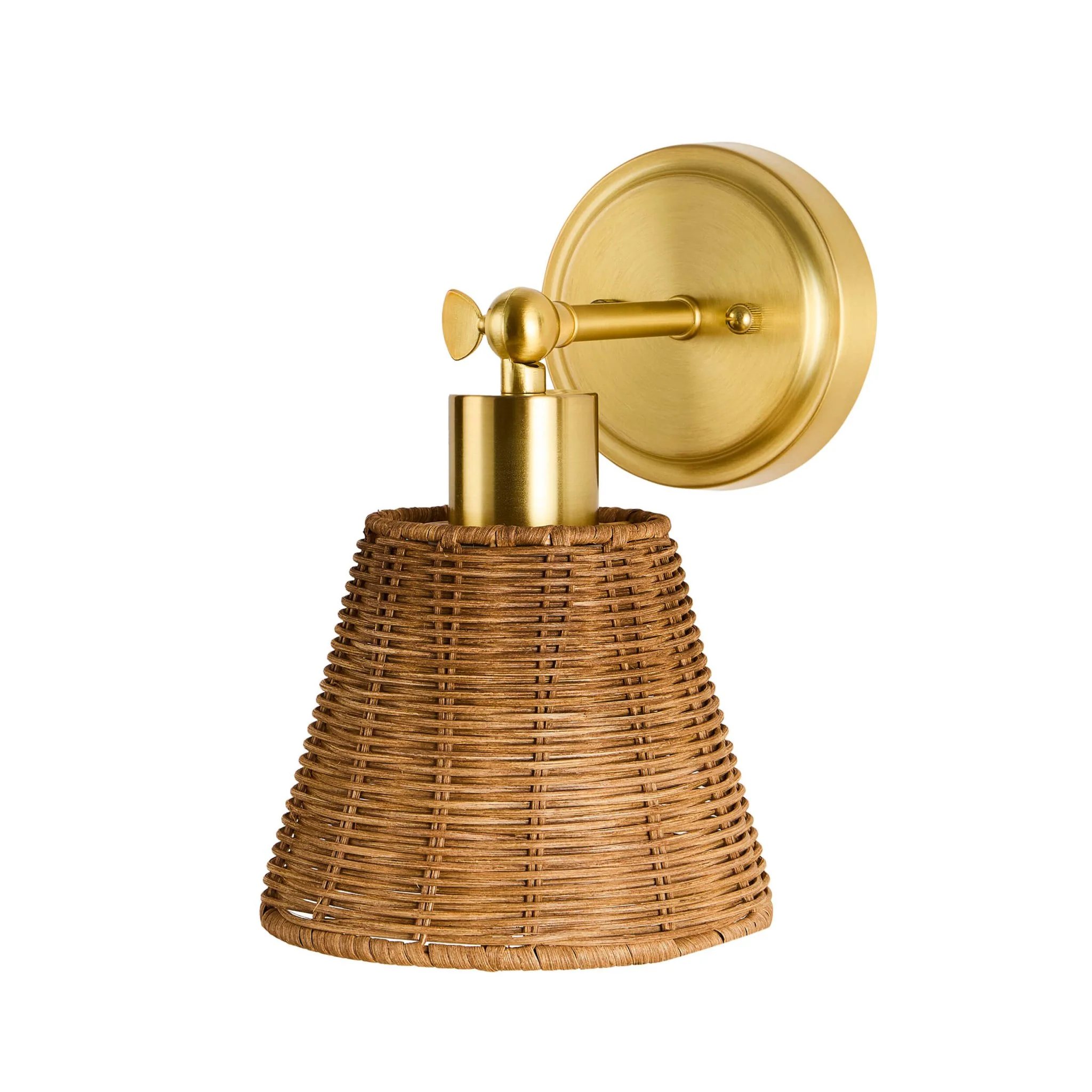 Kally Rechargeable Rattan Wall Light - Brass - Image 4