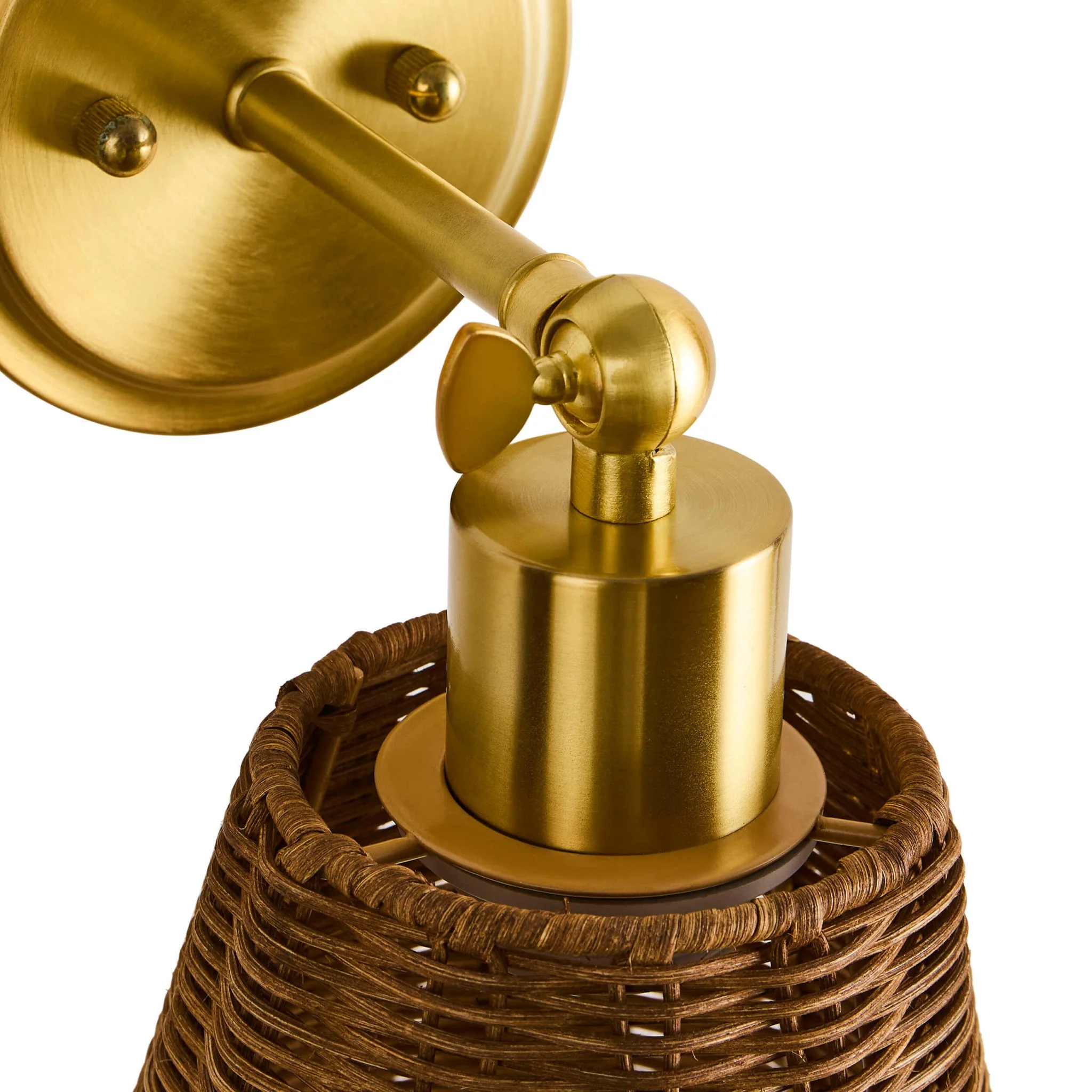 Kally Rechargeable Rattan Wall Light - Brass - Image 5