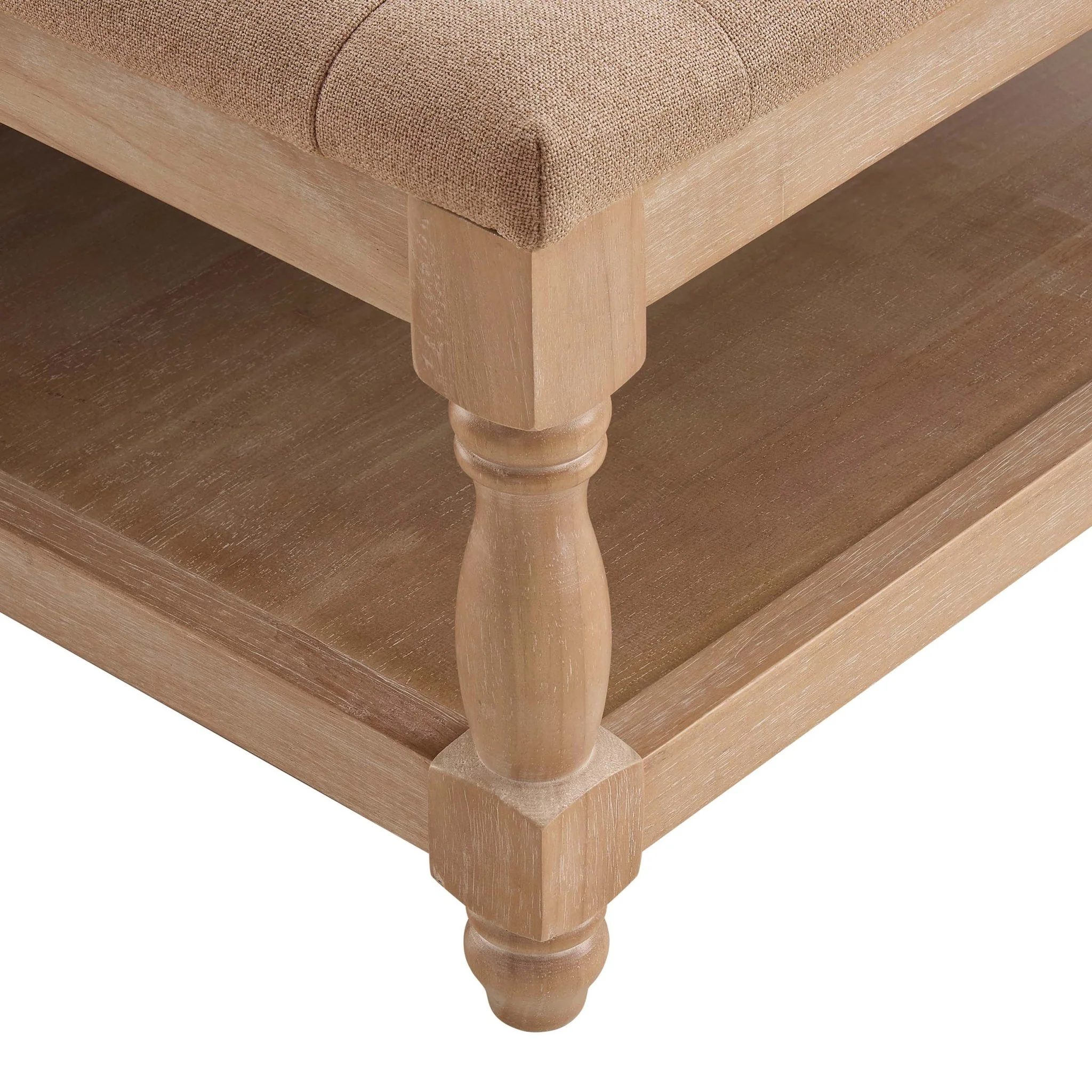 Knaresborough Button Back Coffee Table Pouffe - Oatmeal - Image 5