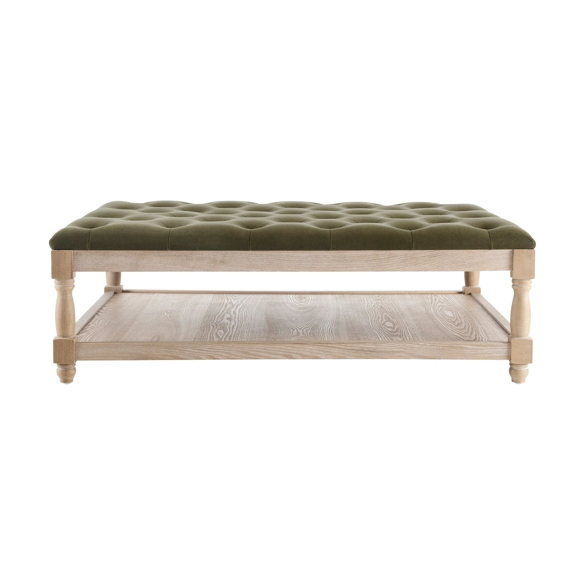 Knaresborough Button Back Coffee Table Pouffe - Olive - Image 5