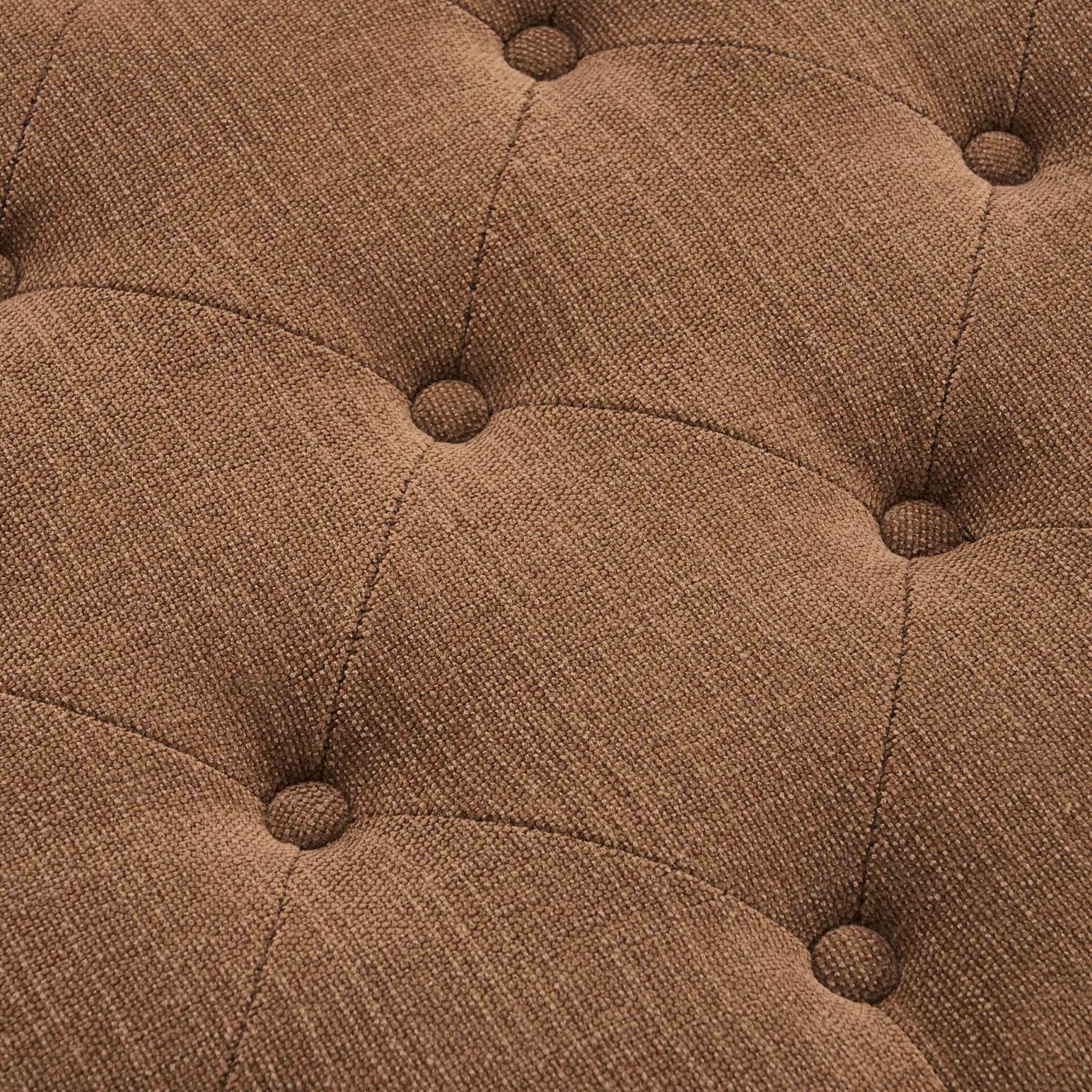 Knaresborough Button Back Coffee Table Pouffe - Chenille Caramel - Image 8