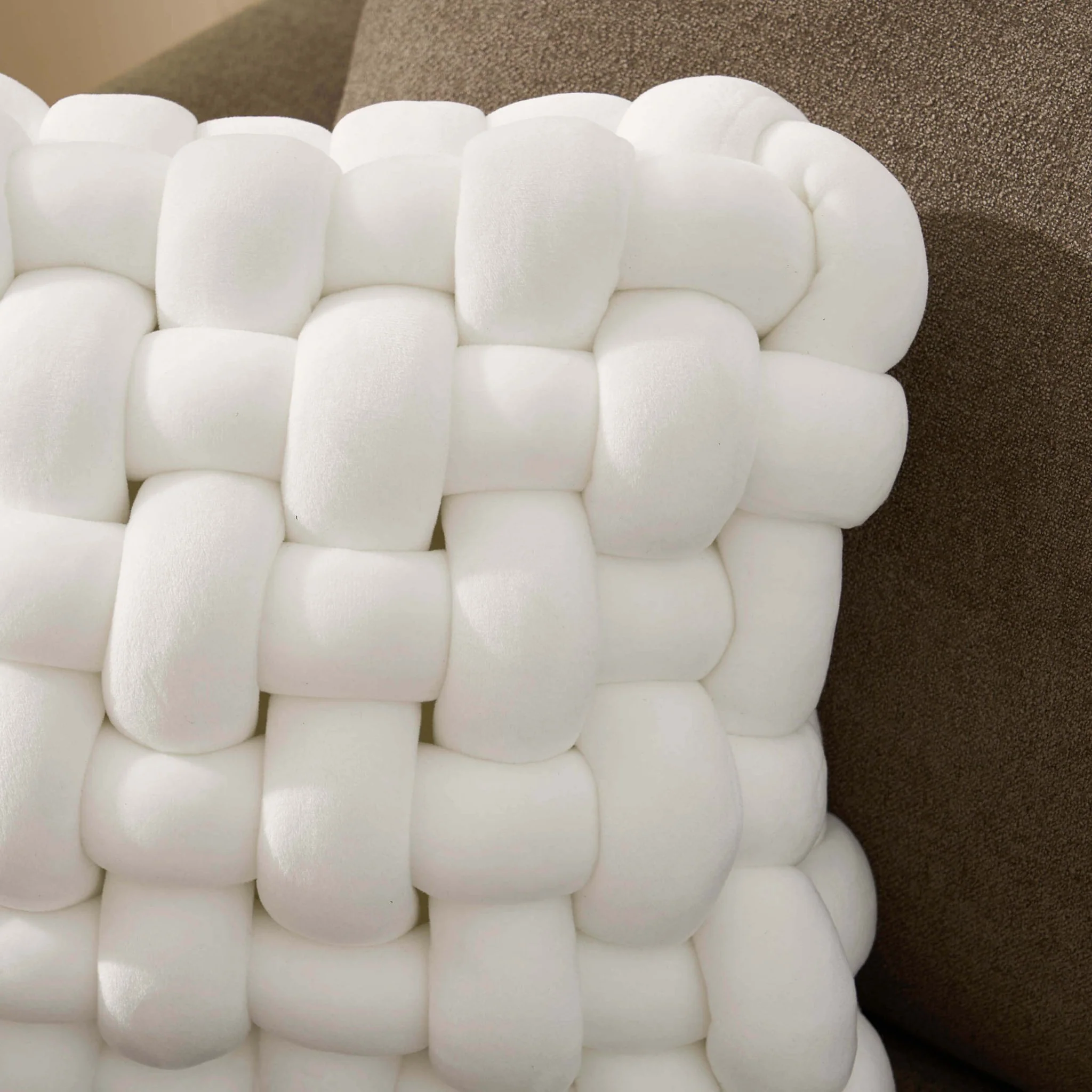 Knot Square Sofa Cushion - White - Image 2