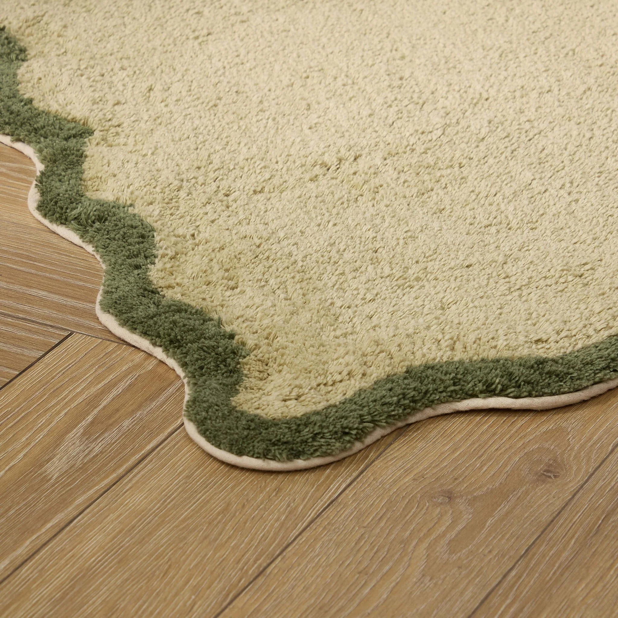 Kos Scalloped Bath Mat - Fern/Olive - Image 2