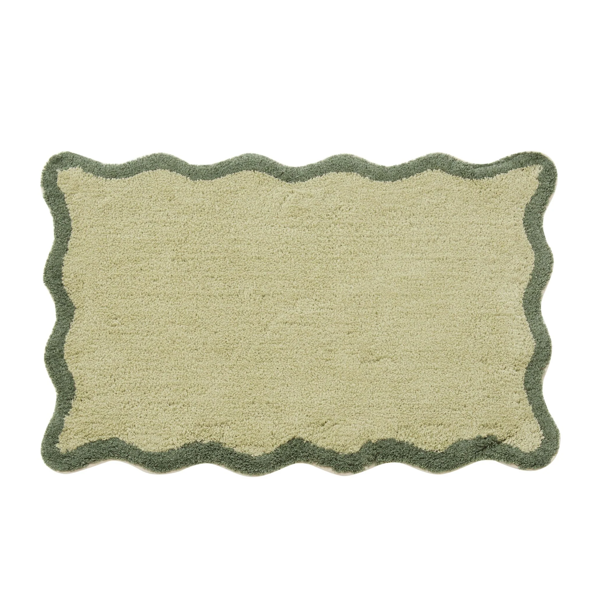 Kos Scalloped Bath Mat - Fern/Olive - Image 3