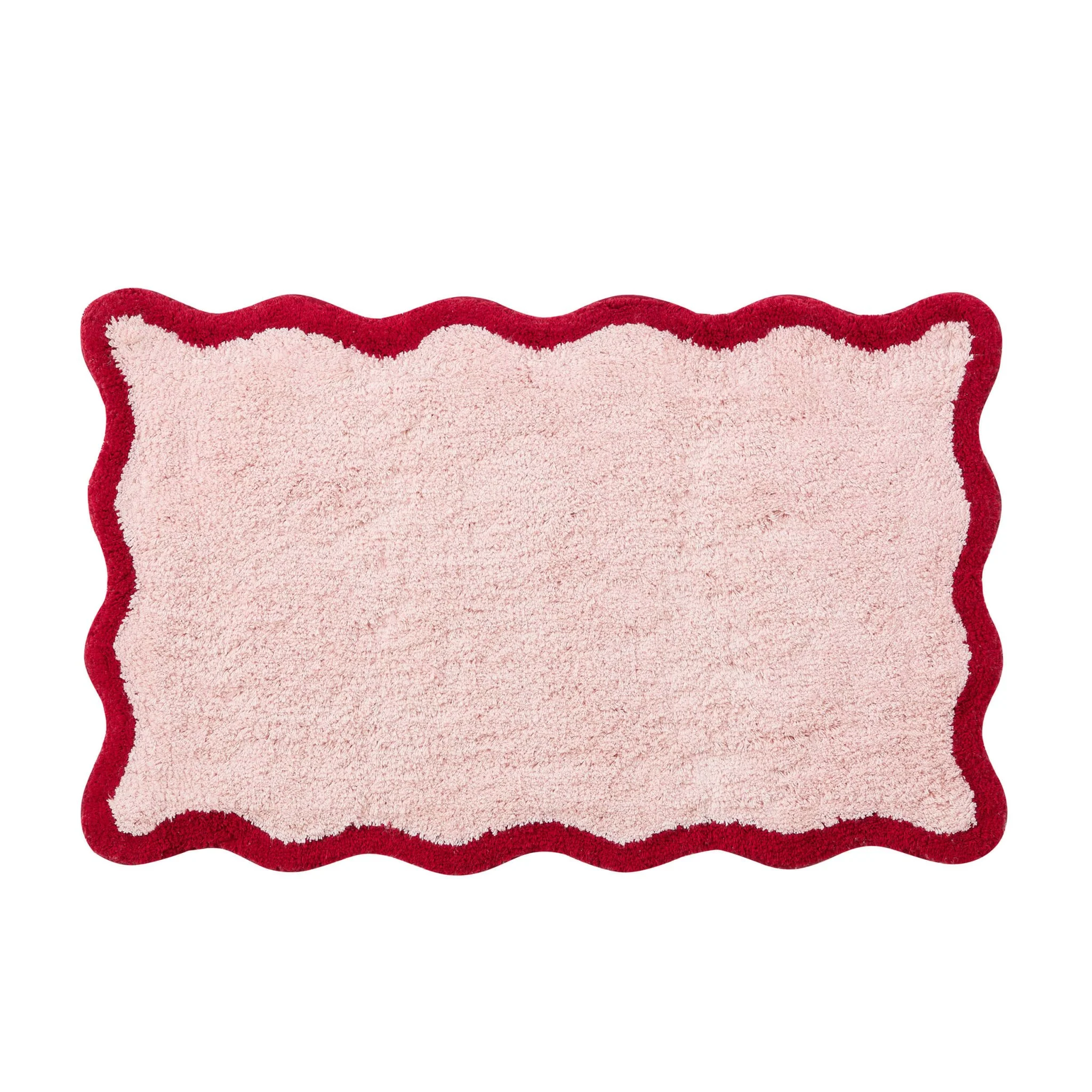 Kos Scalloped Bath Mat - Pink/Red - Image 3
