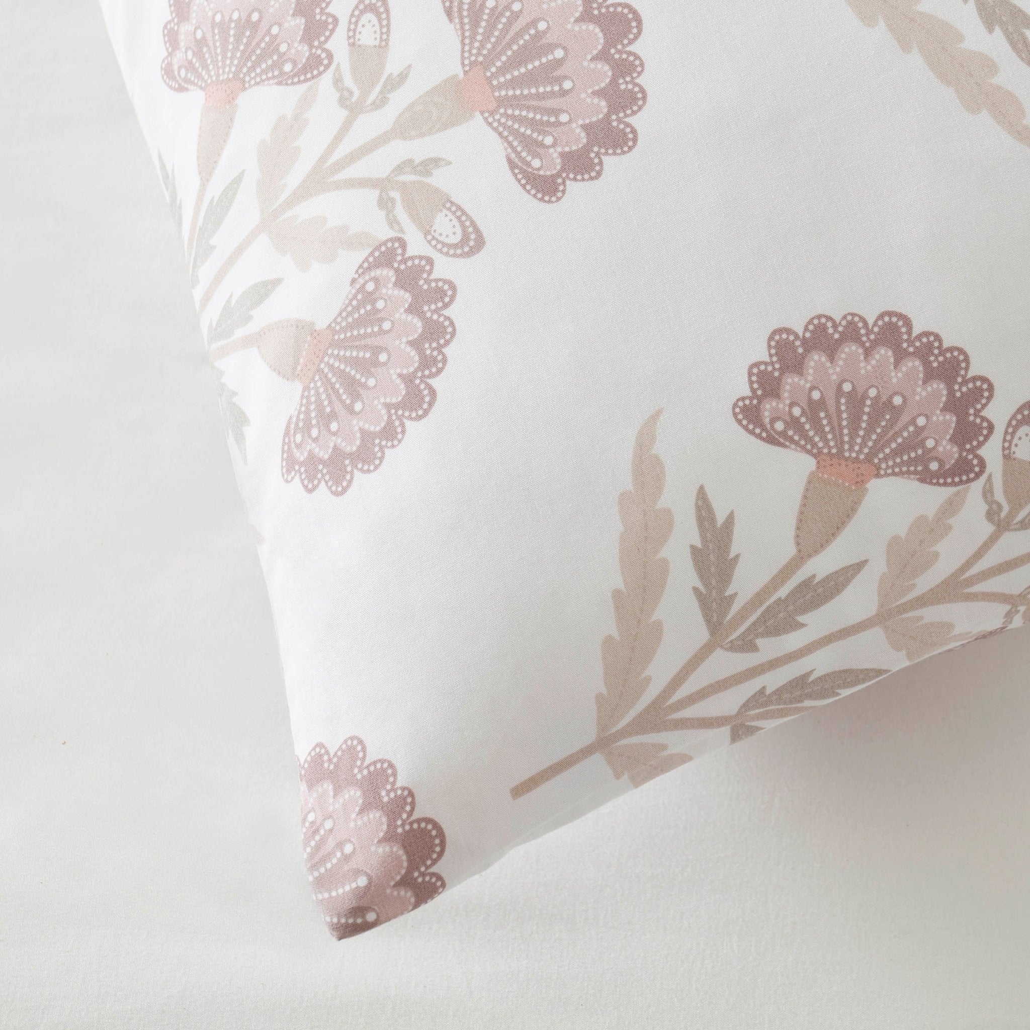 Kyoto 200 Thread Count Duvet Cover & Pillowcase Set - Lotus Flower - Heather - Image 5