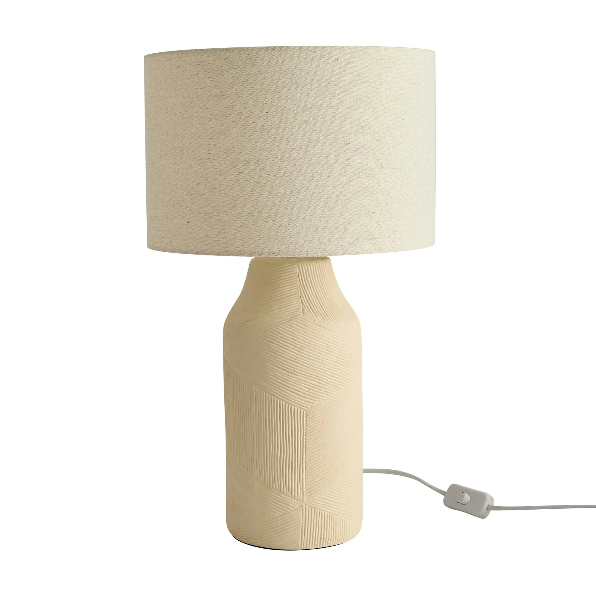 Lagom Carved Ceramic Table Lamp - Ecru - Image 3