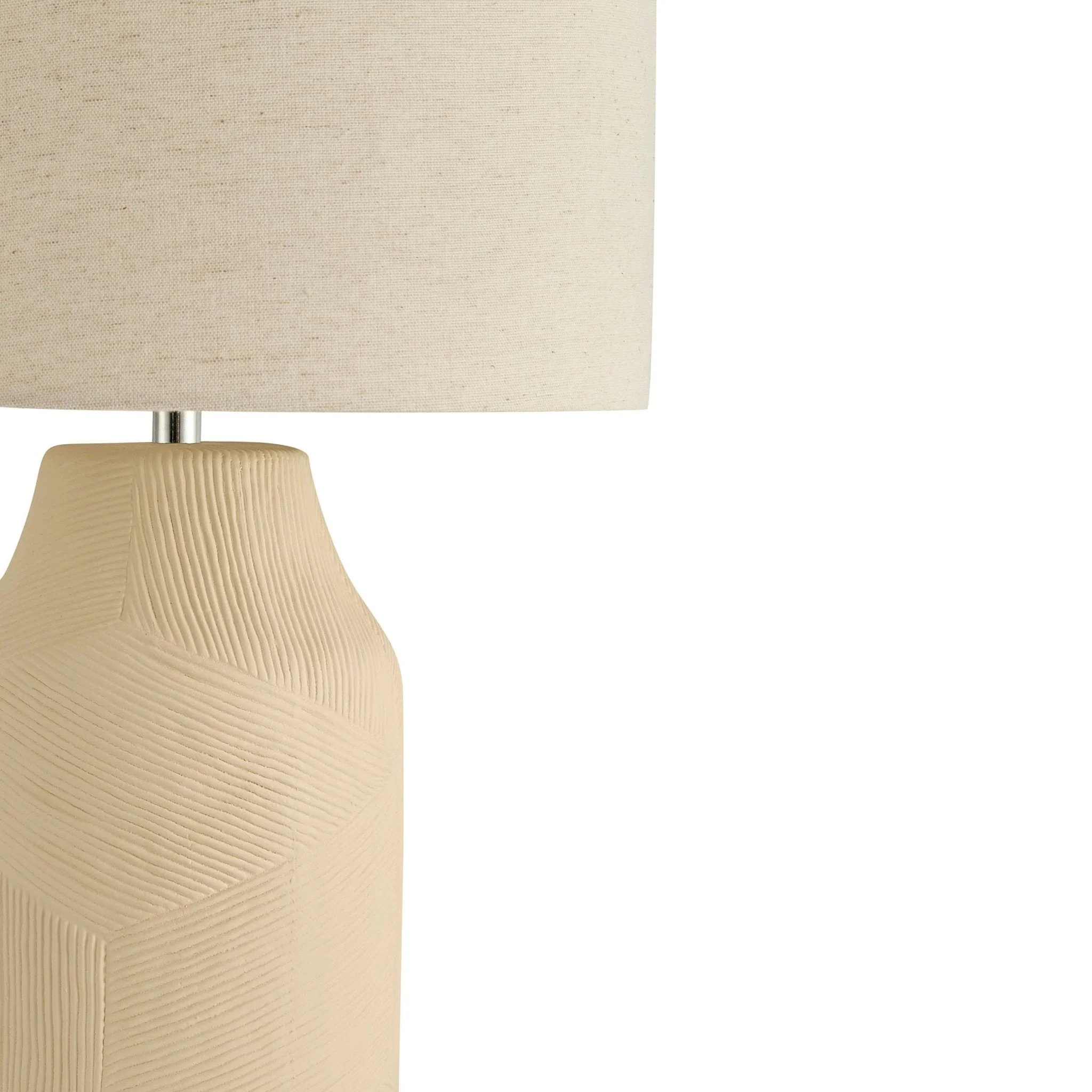 Lagom Carved Ceramic Table Lamp - Ecru - Image 5