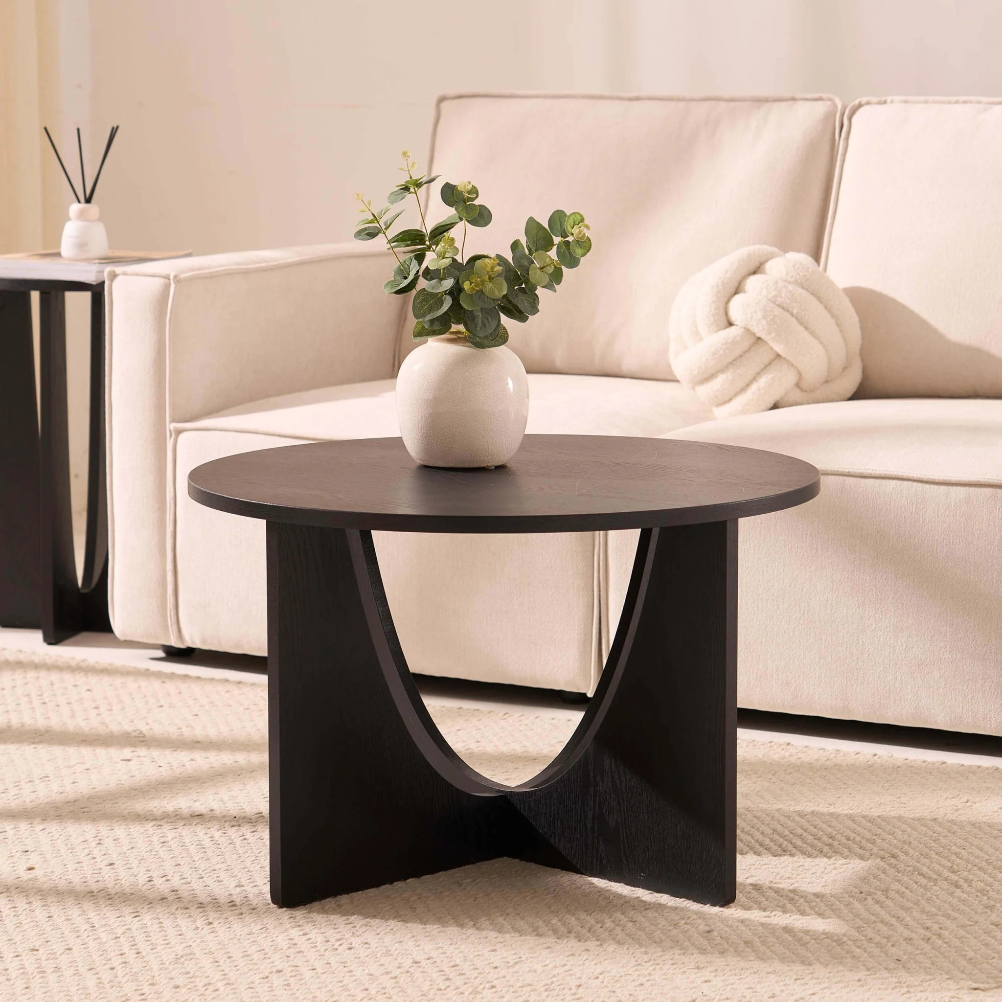 Lana Round Coffee Table - Black