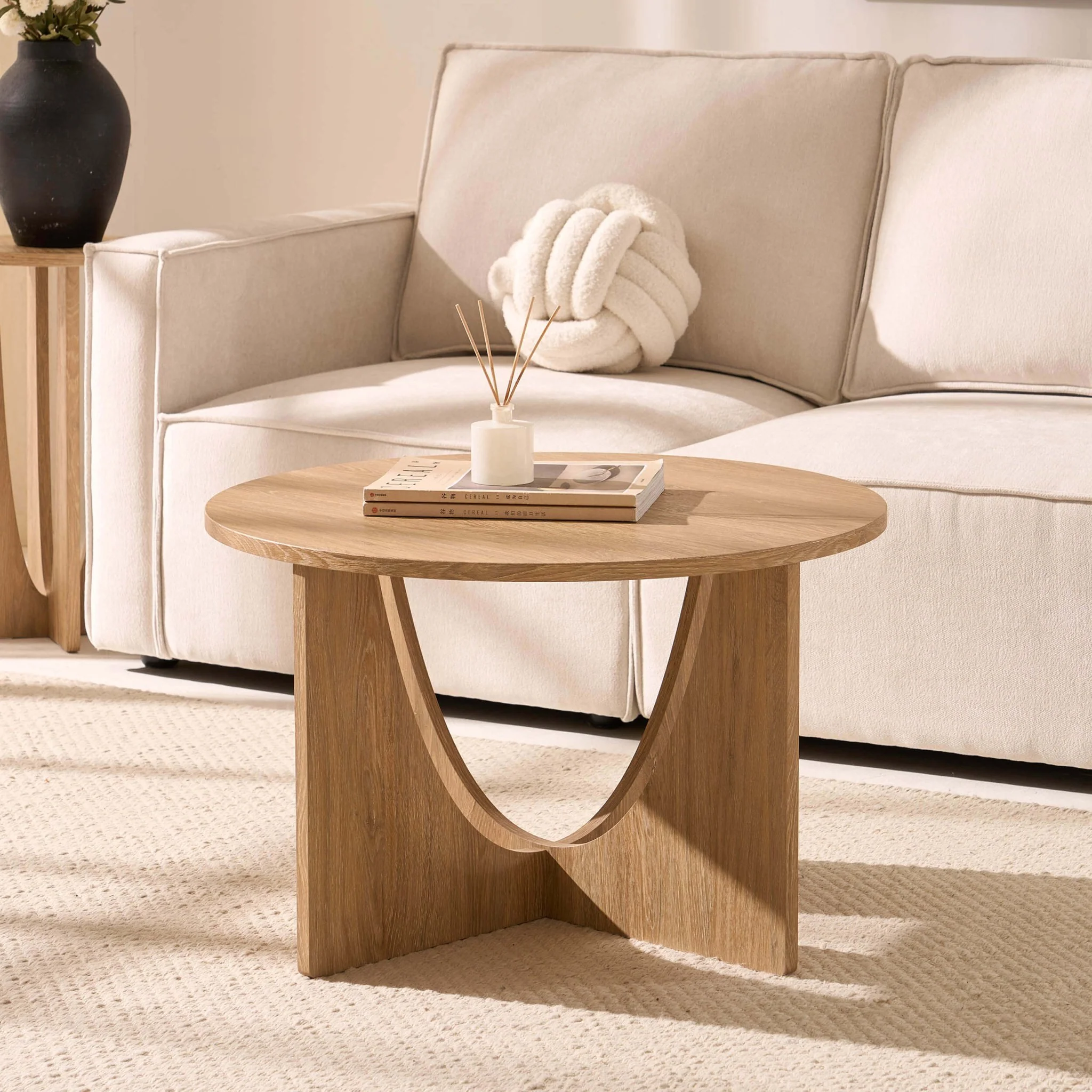 Lana Round Coffee Table - Light Wood