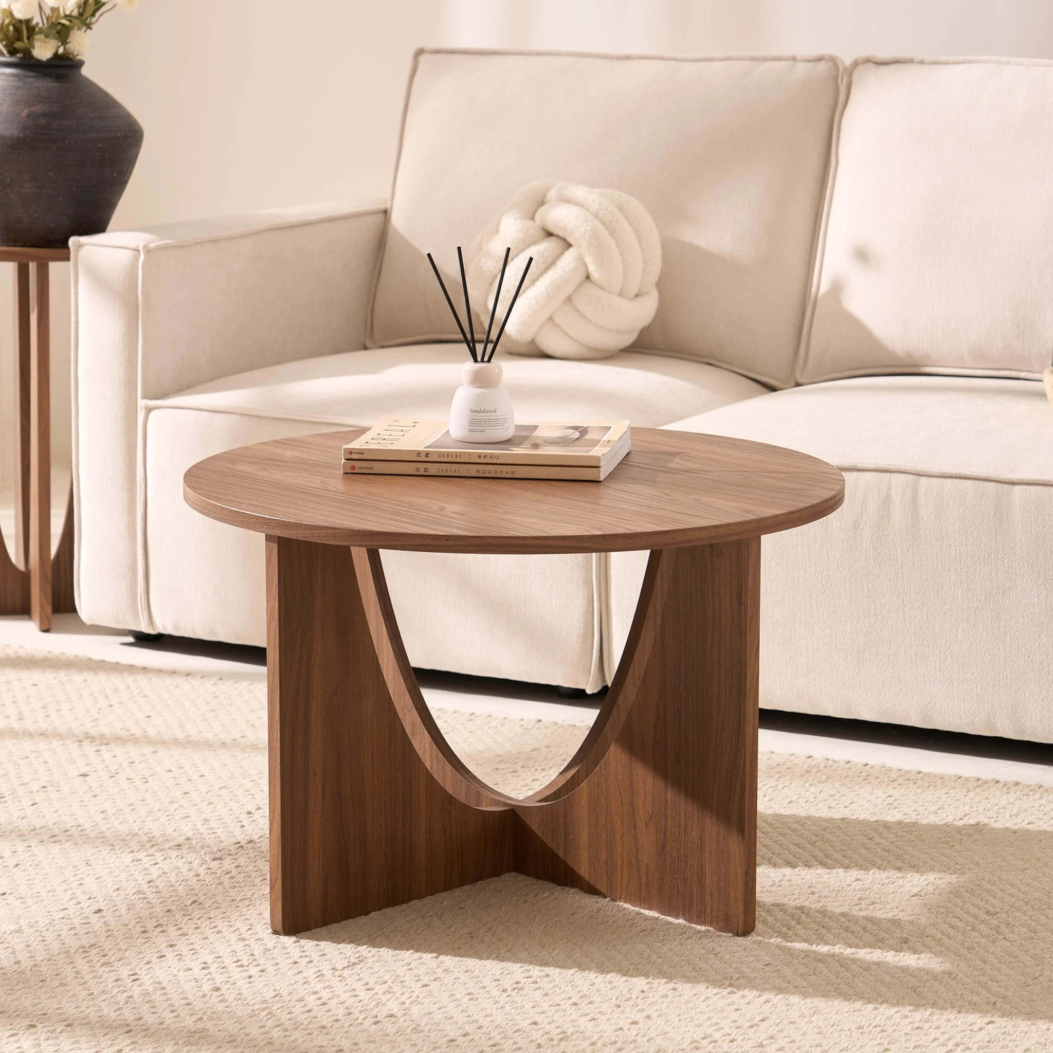 Lana Round Coffee Table - Medium Wood