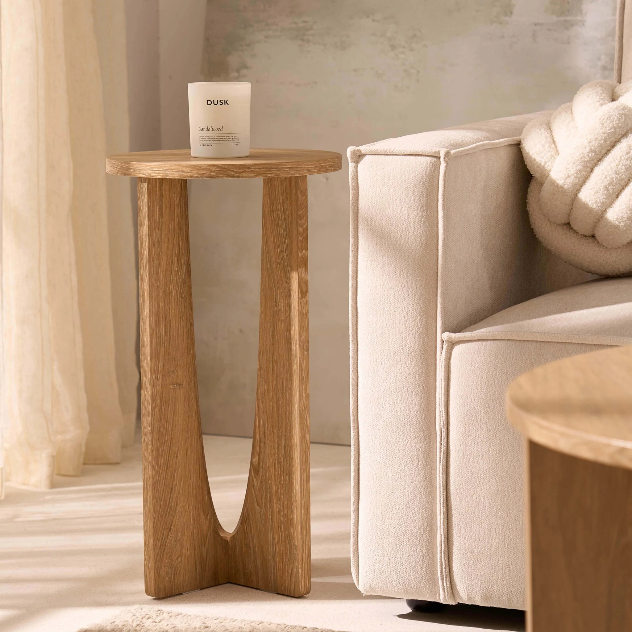 Lana Round Side Table - Light Wood