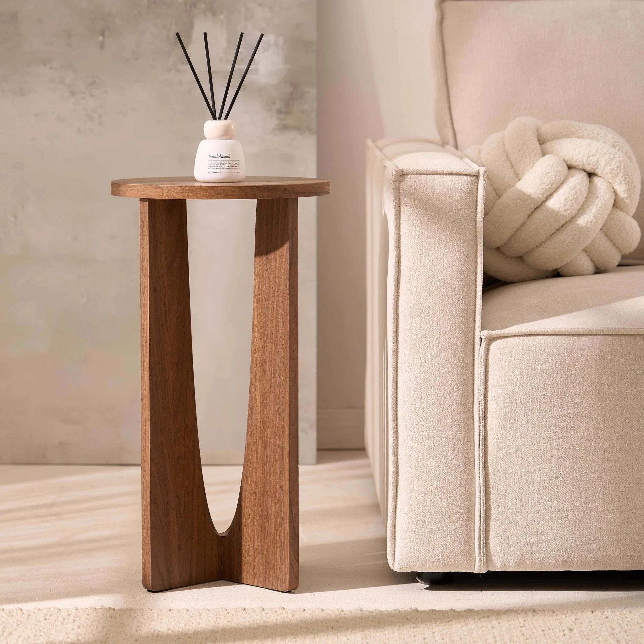 Lana Round Side Table - Medium Wood