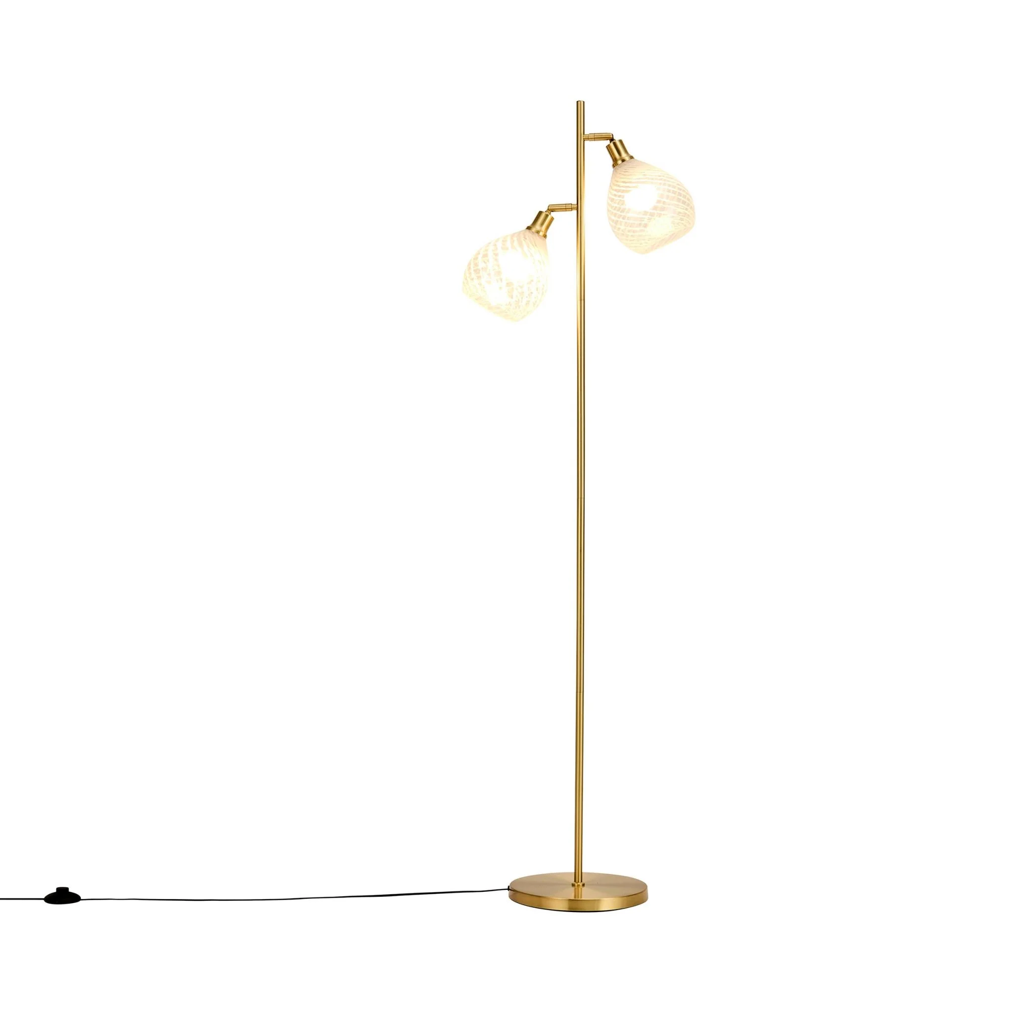 Laylah Glass Shade Floor Lamp - Gold - Image 2