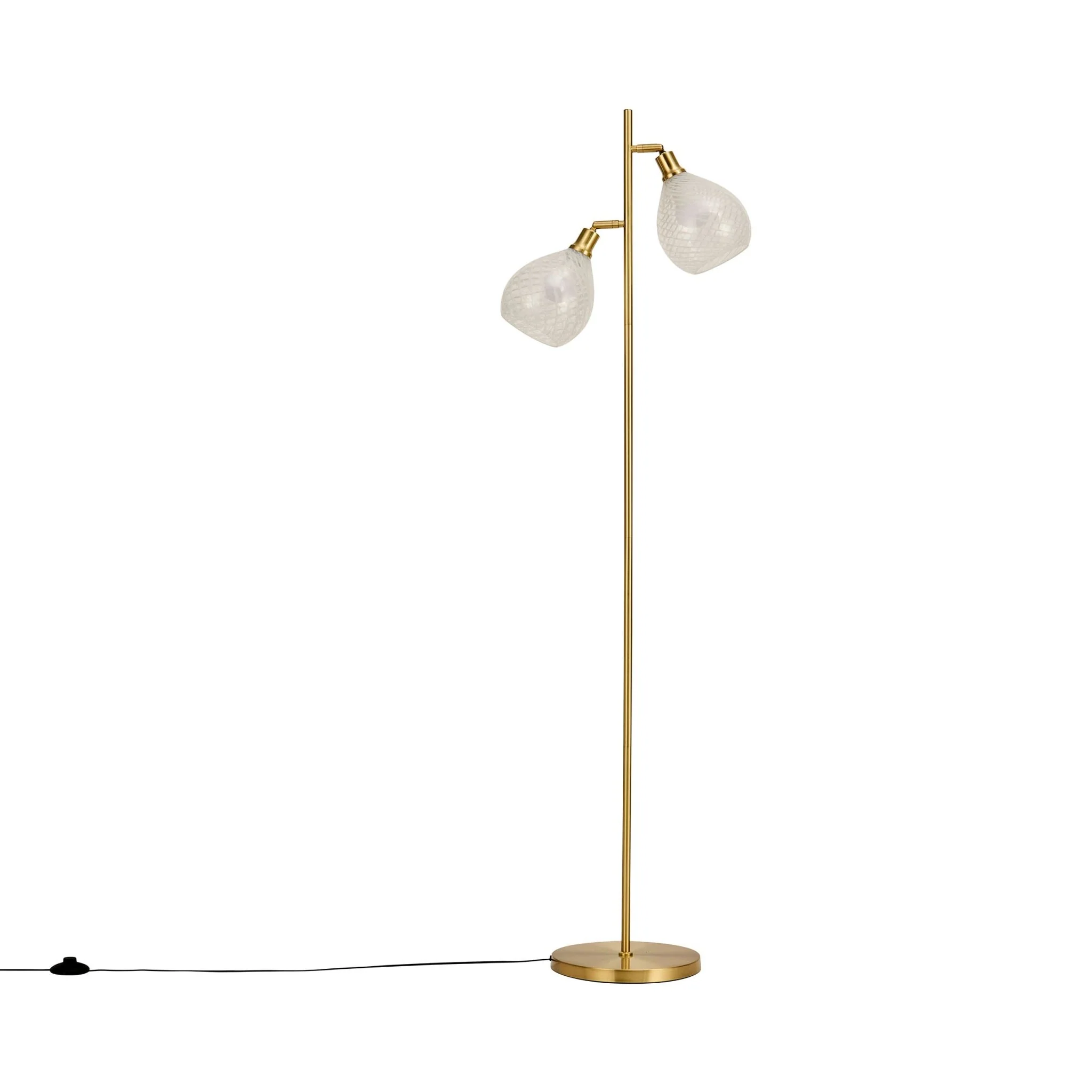 Laylah Glass Shade Floor Lamp - Gold - Image 3