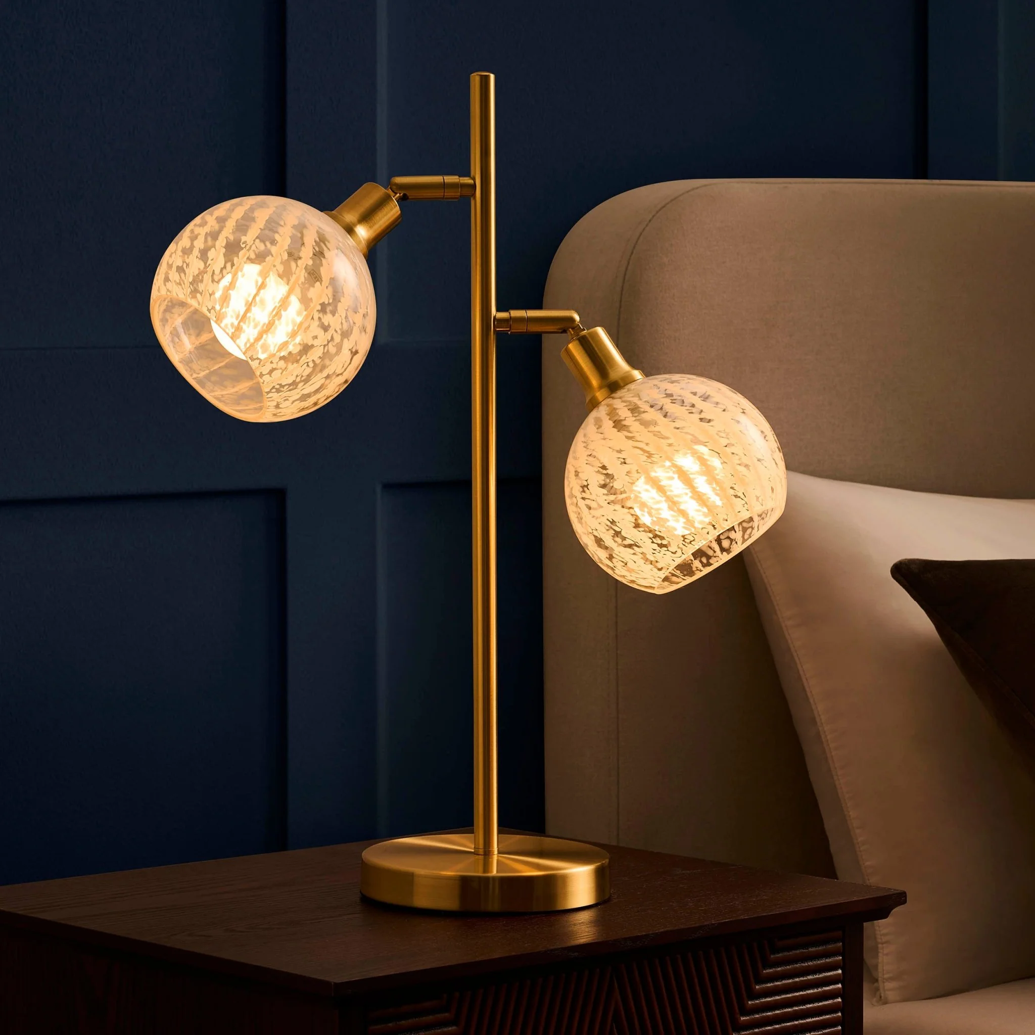 Laylah Glass Shade Table Lamp - Gold
