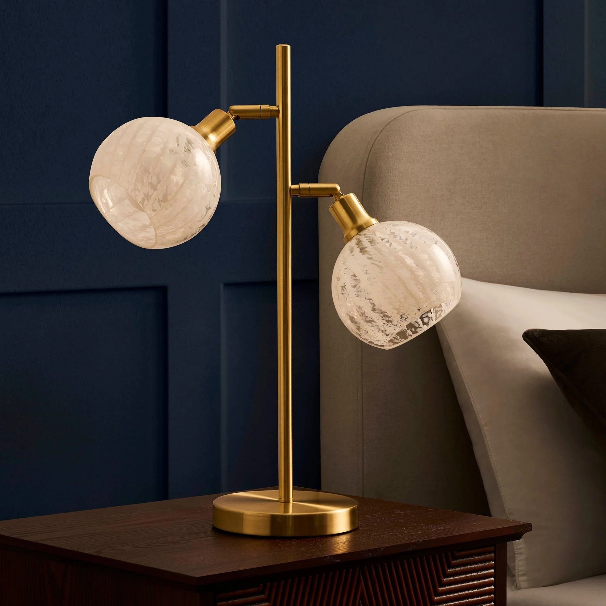 Laylah Glass Shade Table Lamp - Gold - Image 2