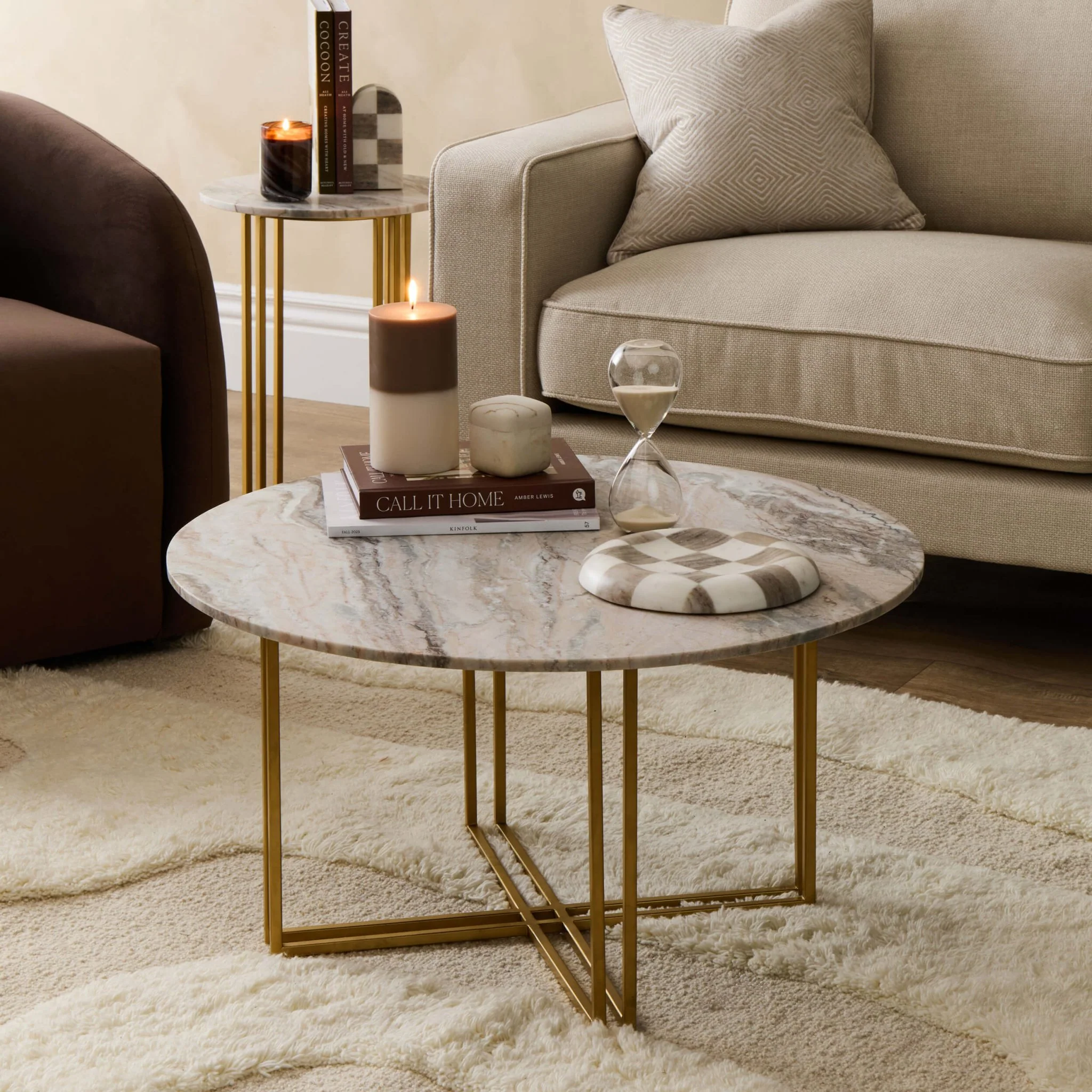 Leana Round Coffee Table - Marble
