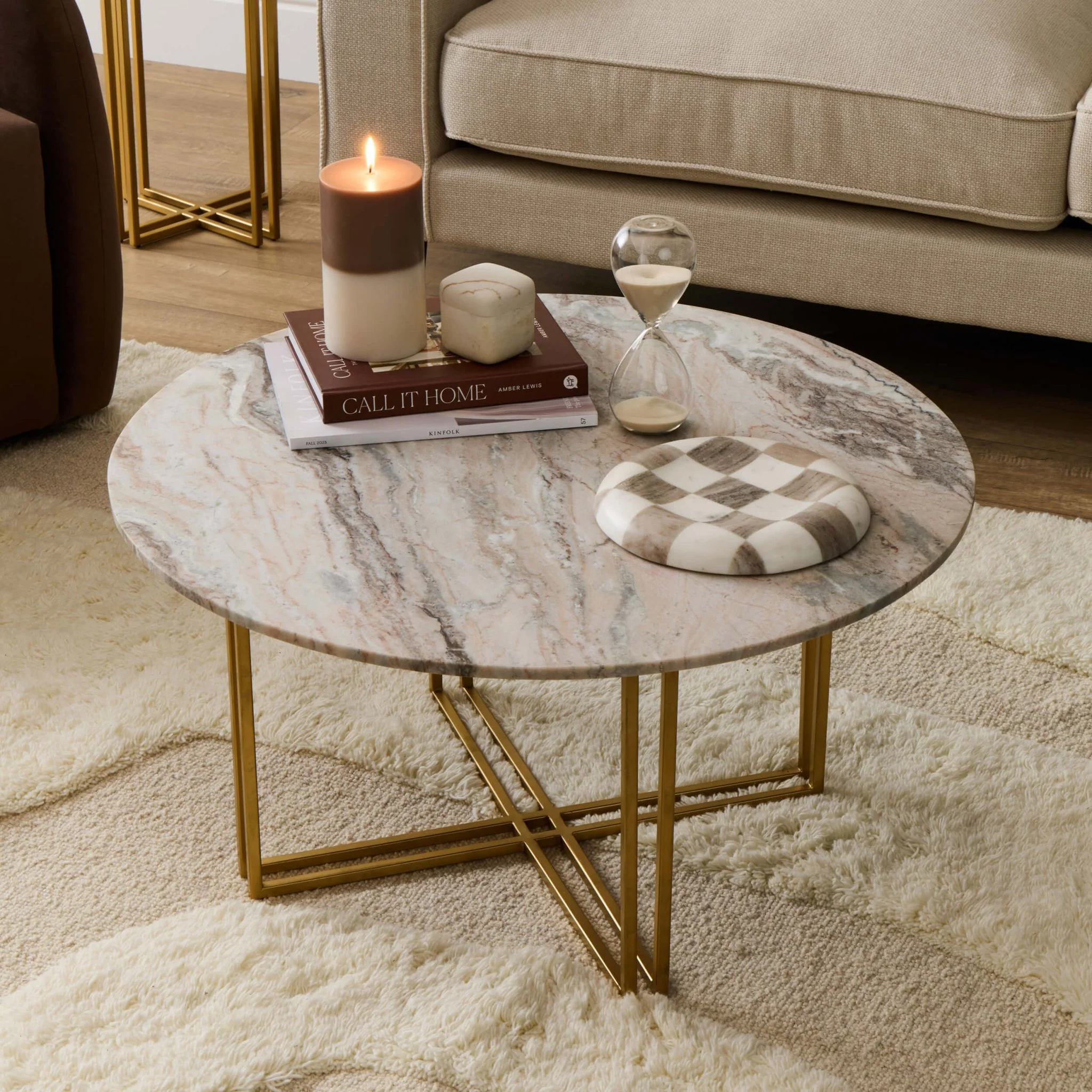 Leana Round Coffee Table - Marble - Image 2