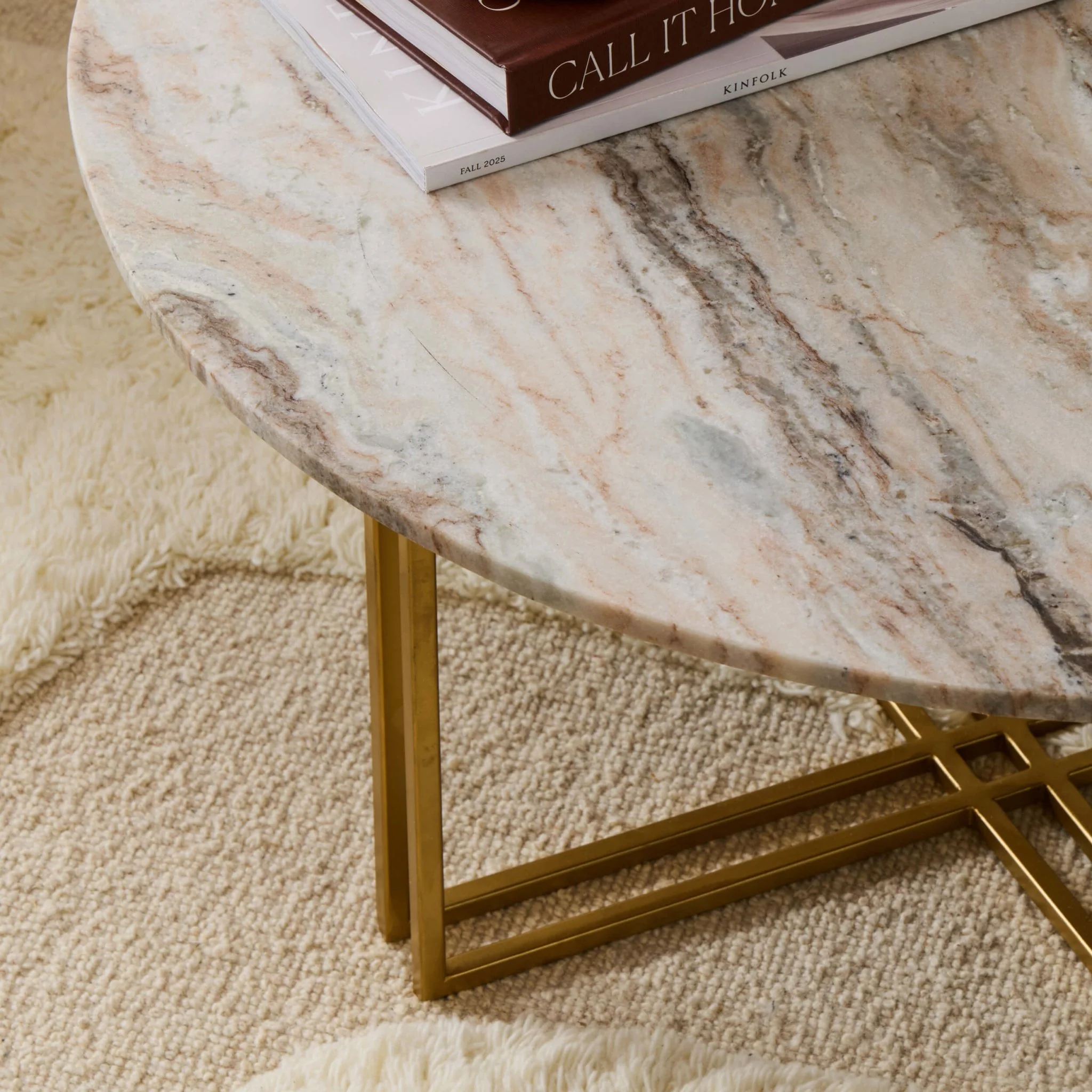 Leana Round Coffee Table - Marble - Image 3