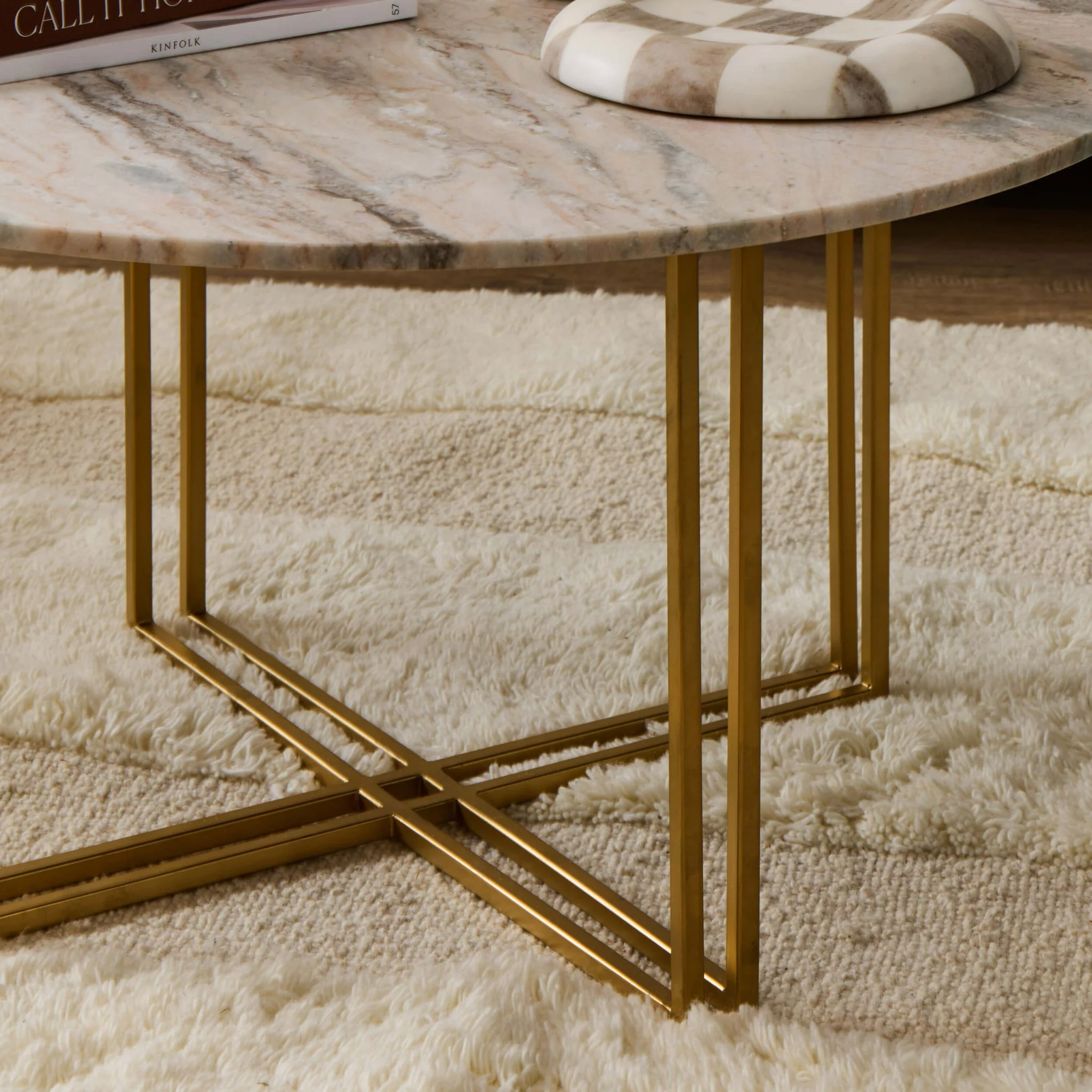 Leana Round Coffee Table - Marble - Image 4