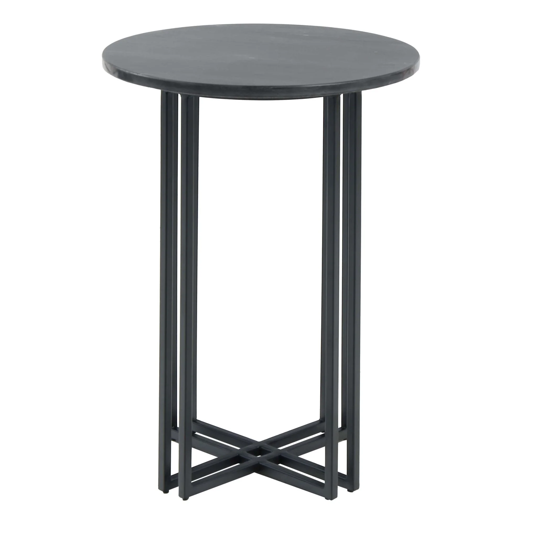 Leana Round Side Table - Dark Marble - Image 6