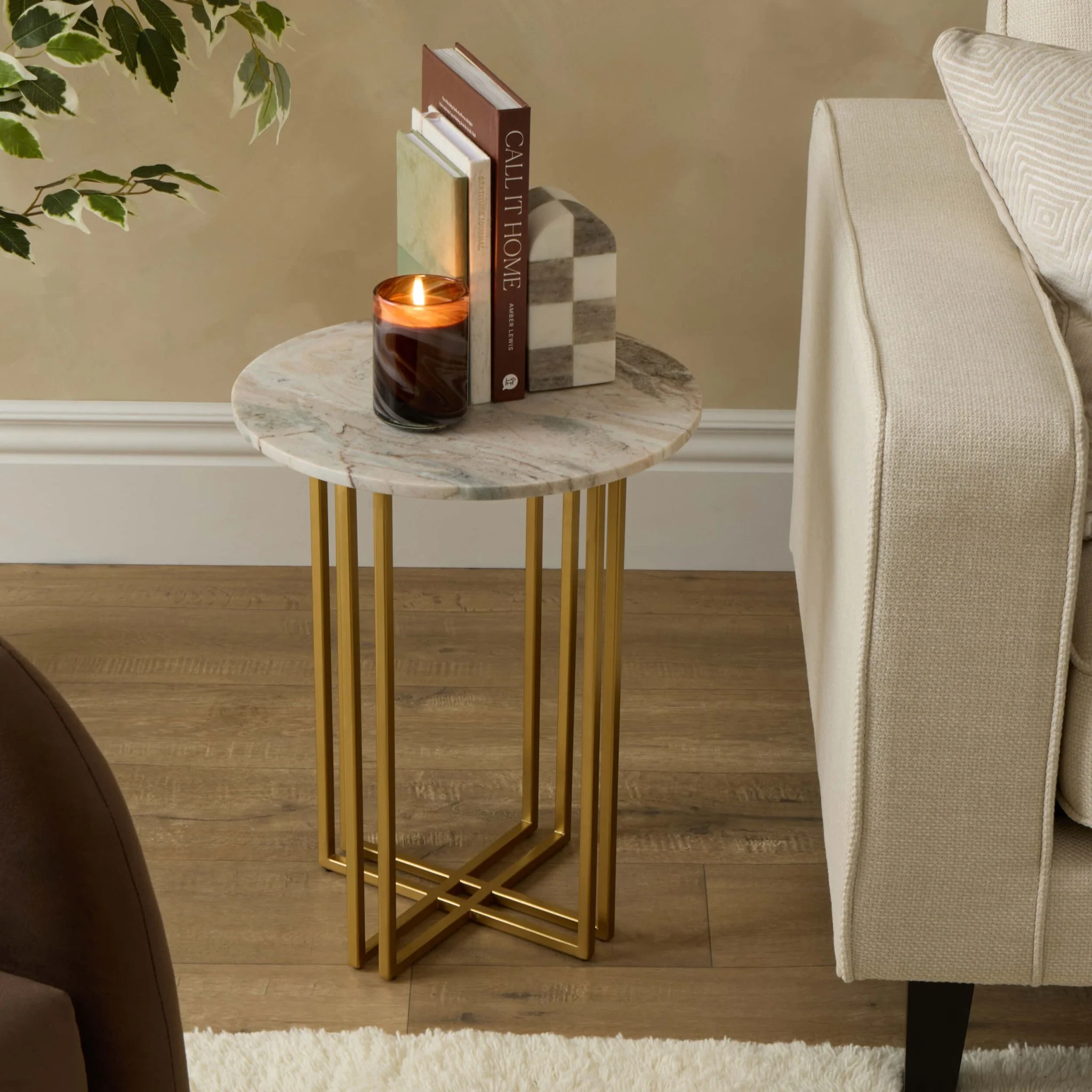 Leana Round Side Table - Marble - Image 2