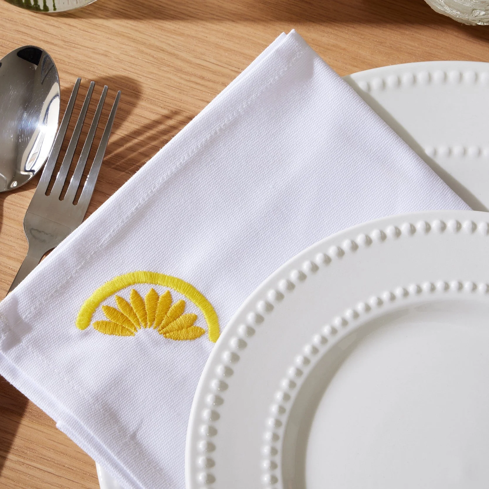 Lemons Embroidered Napkins - Set of 4