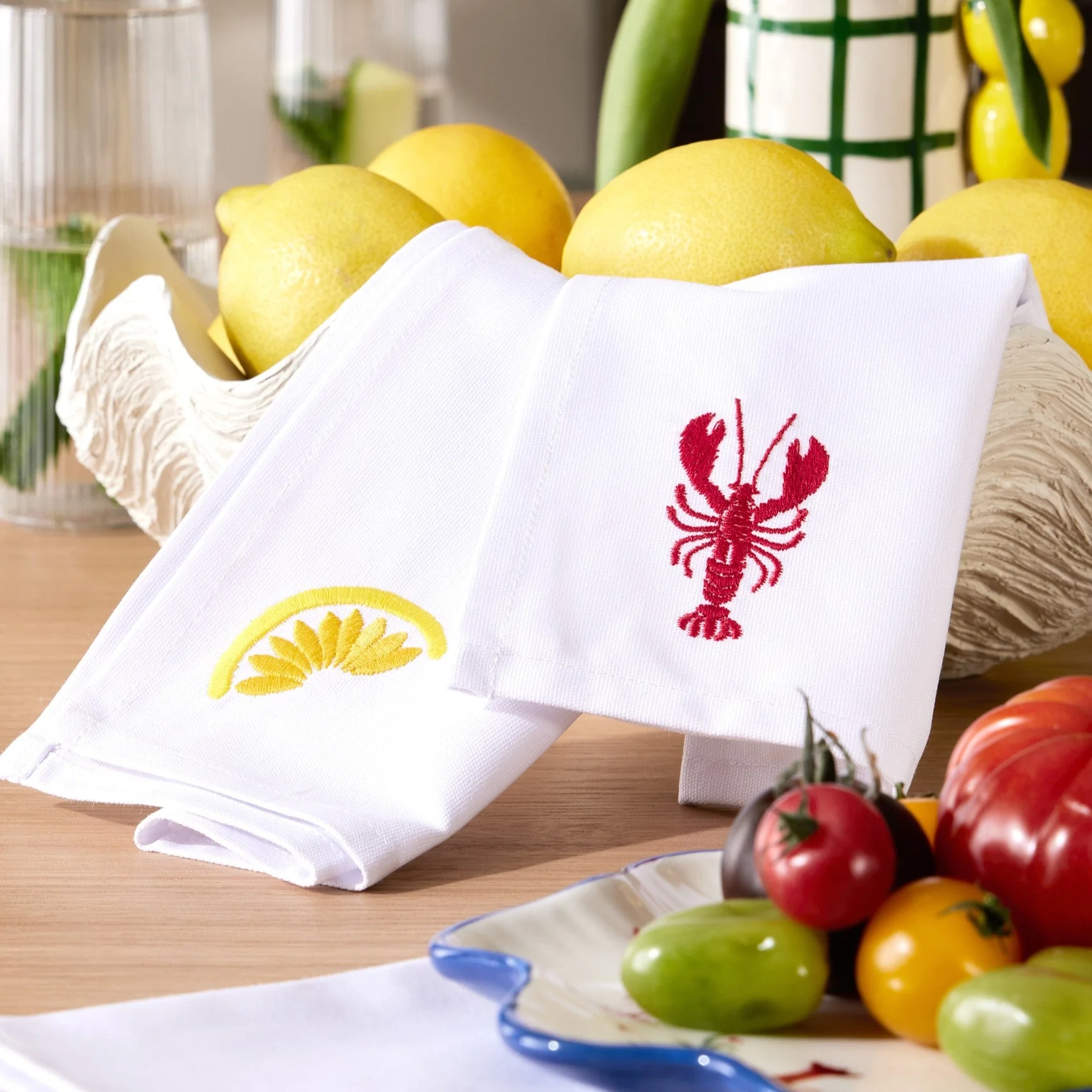 Lemons Embroidered Napkins - Set of 4 - Image 3