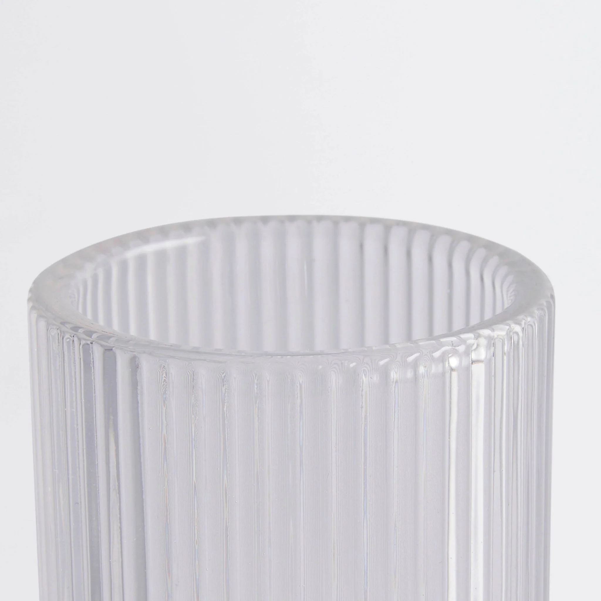 Lena Ribbed Glass Tumbler - Clear - Image 4