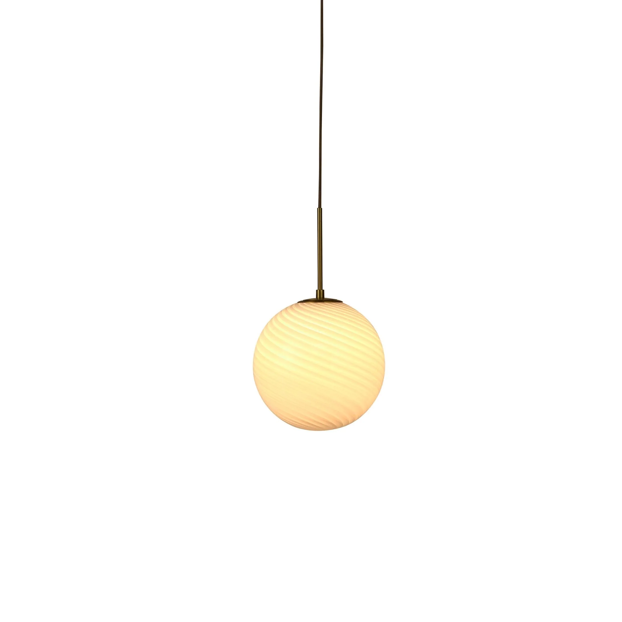 Leo Swirl Glass Fitted Ceiling Pendant - White/Clear - Image 3