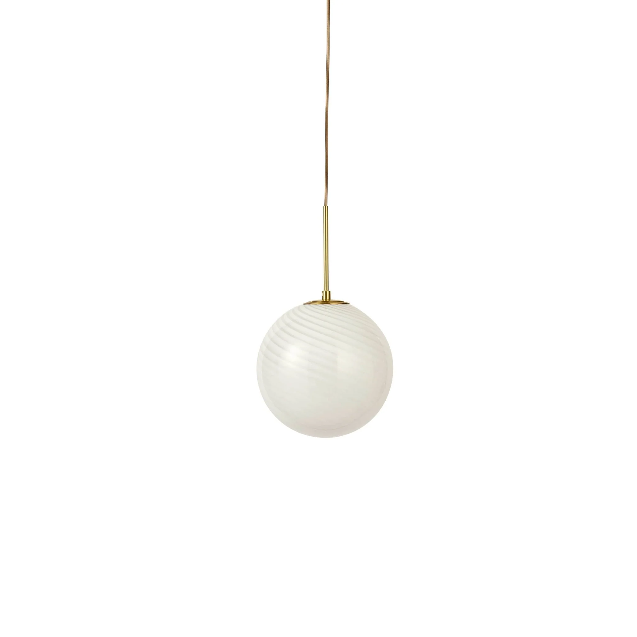 Leo Swirl Glass Fitted Ceiling Pendant - White/Clear - Image 4