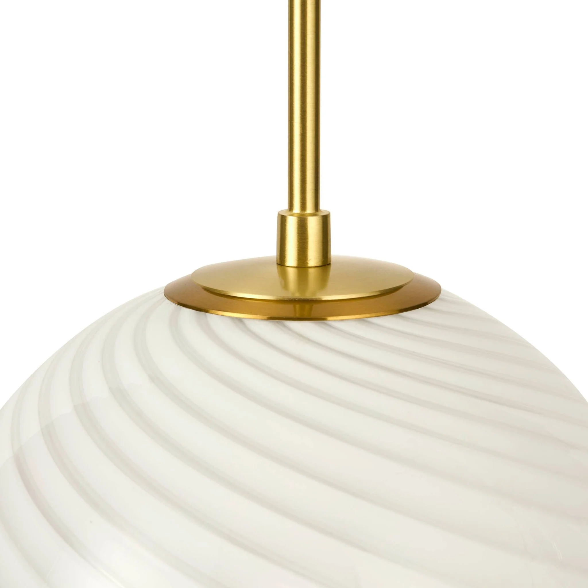 Leo Swirl Glass Fitted Ceiling Pendant - White/Clear - Image 5