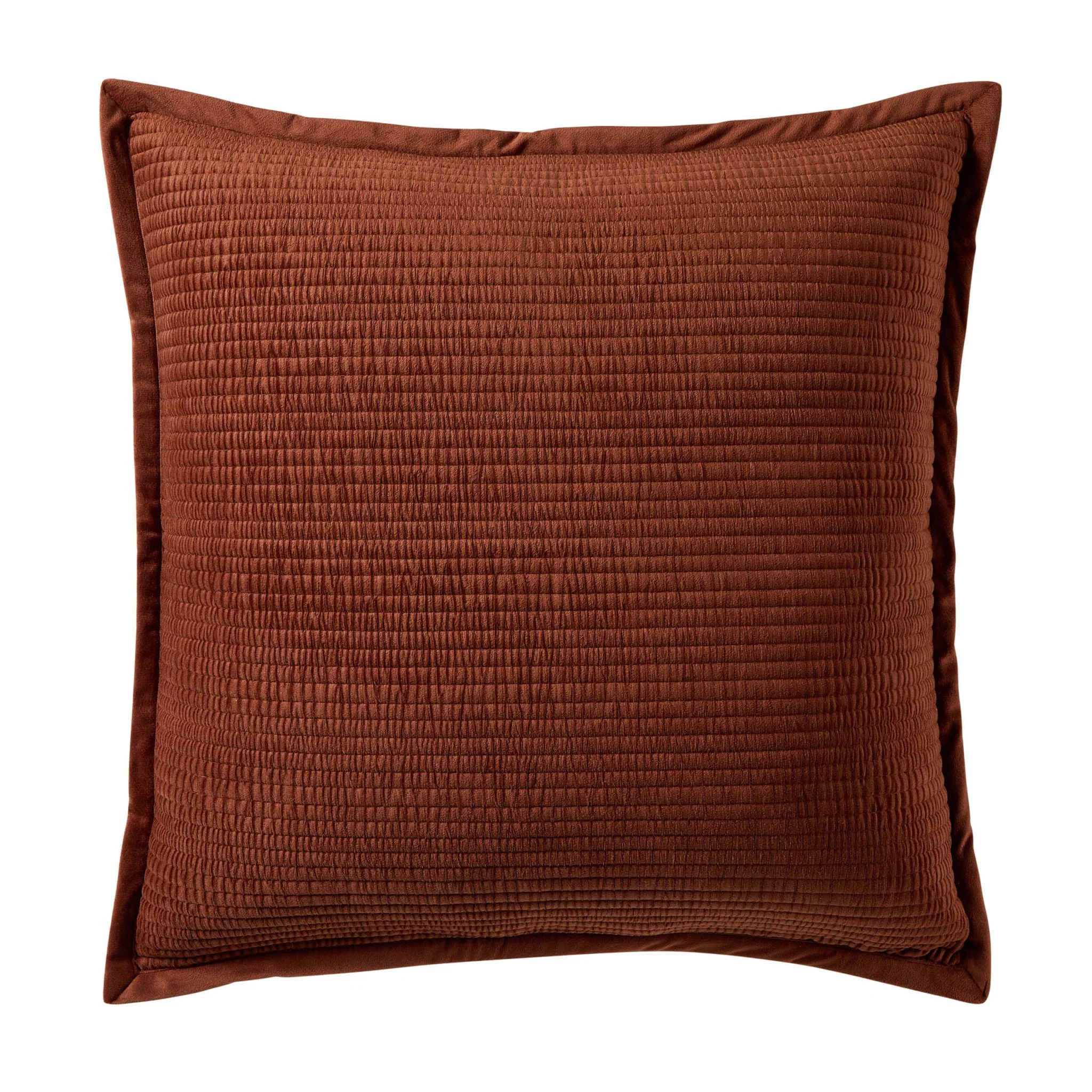 Leona Luxury Quilted Velvet Cushion Cover - Rust - Image 4