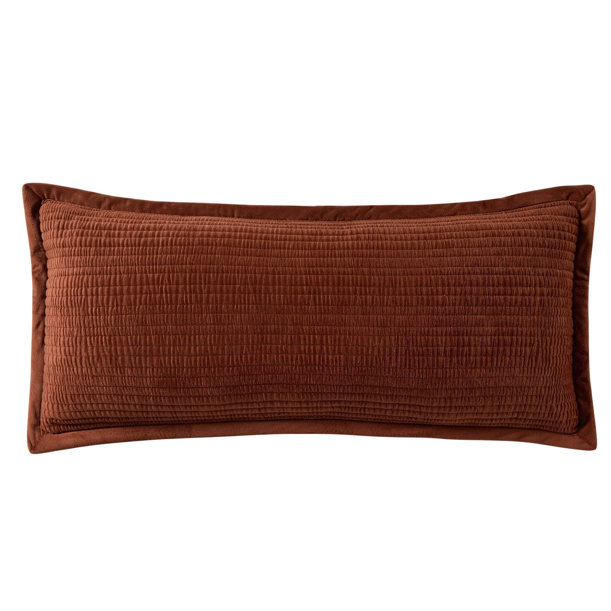Leona Luxury Quilted Velvet Cushion Cover - Rust - Image 5