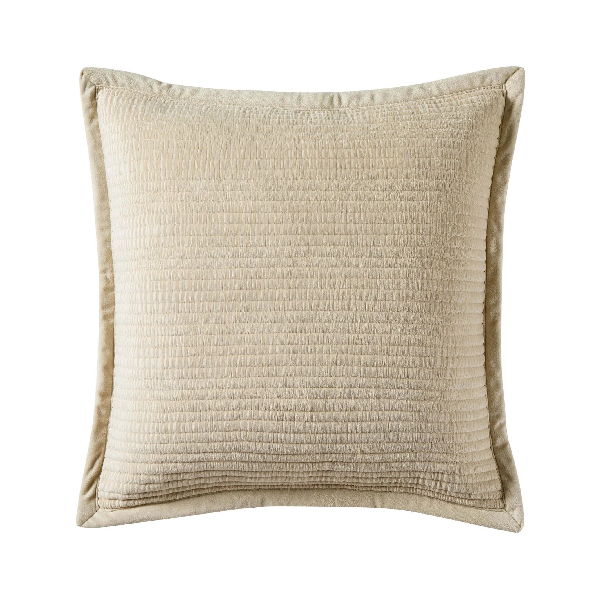 Leona Luxury Quilted Velvet Sofa Cushion Cover - Champagne - Image 3