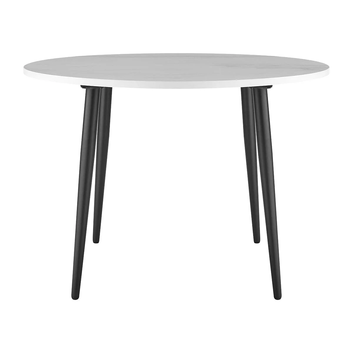 Lila Marble Effect 90cm Seater Dining Table - White - Image 4