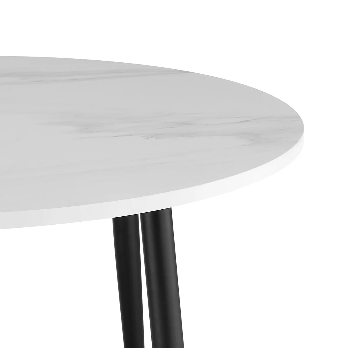 Lila Marble Effect 90cm Seater Dining Table - White - Image 5