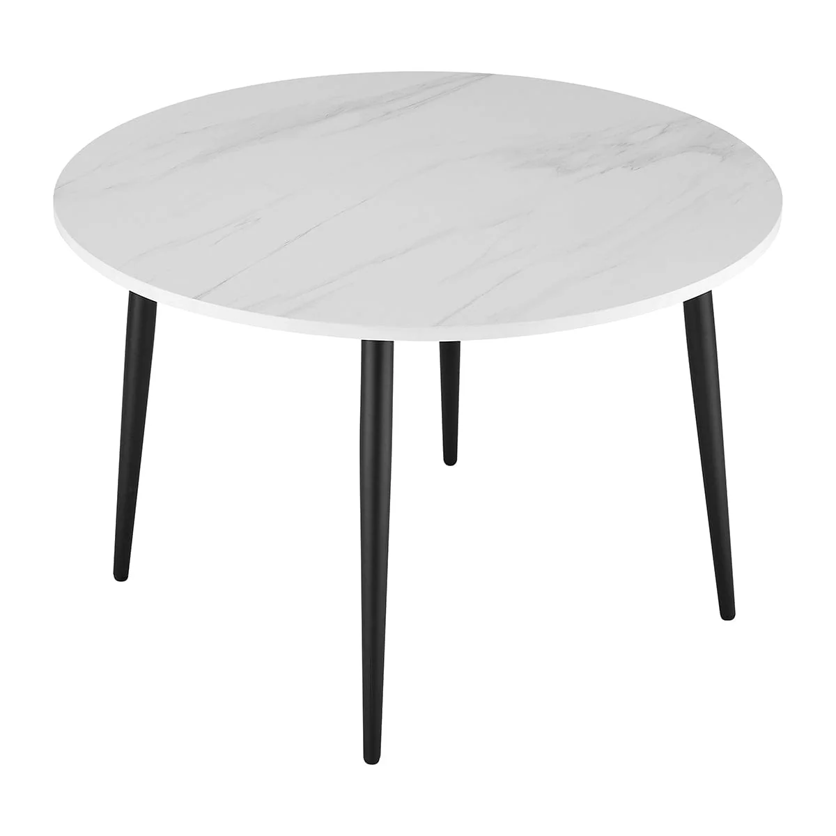 Lila Marble Effect 90cm Seater Dining Table - White - Image 7